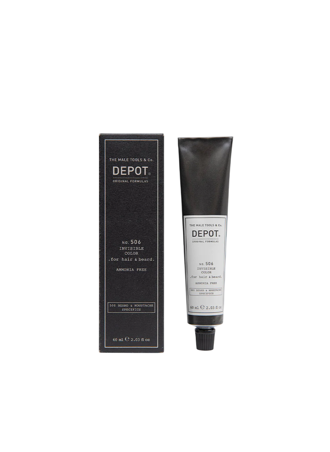 depot-500-beard-mustache-specifics-no-506-invisible-clour-semi-permanent-hair-dye-graphite-60-ml-1776948380 Depot, 500 Beard & Mustache Specifics No. 506 Invisible Clour, Semi-permanente haarkleuring, Graphite, 60 ml - Afbeelding 1
