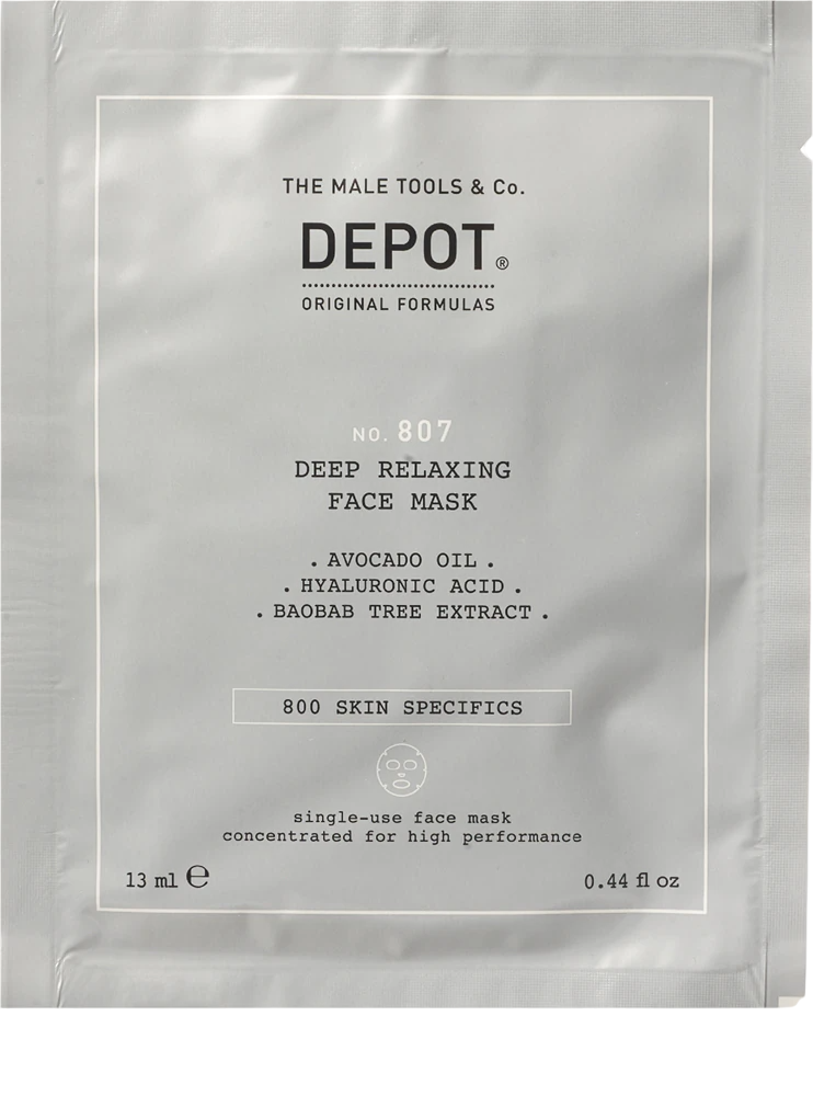 depot-800-skin-specifics-no-807-hyaluronic-acid-nutri-soothing-sheet-mask-for-face-13-ml-1748519389 Depot, 800 Skin Specifics No. 807, Hyaluronzuur, Nutri-Verzachtend, Gezichtsmasker, Voor gezicht, 13 ml - Afbeelding 1