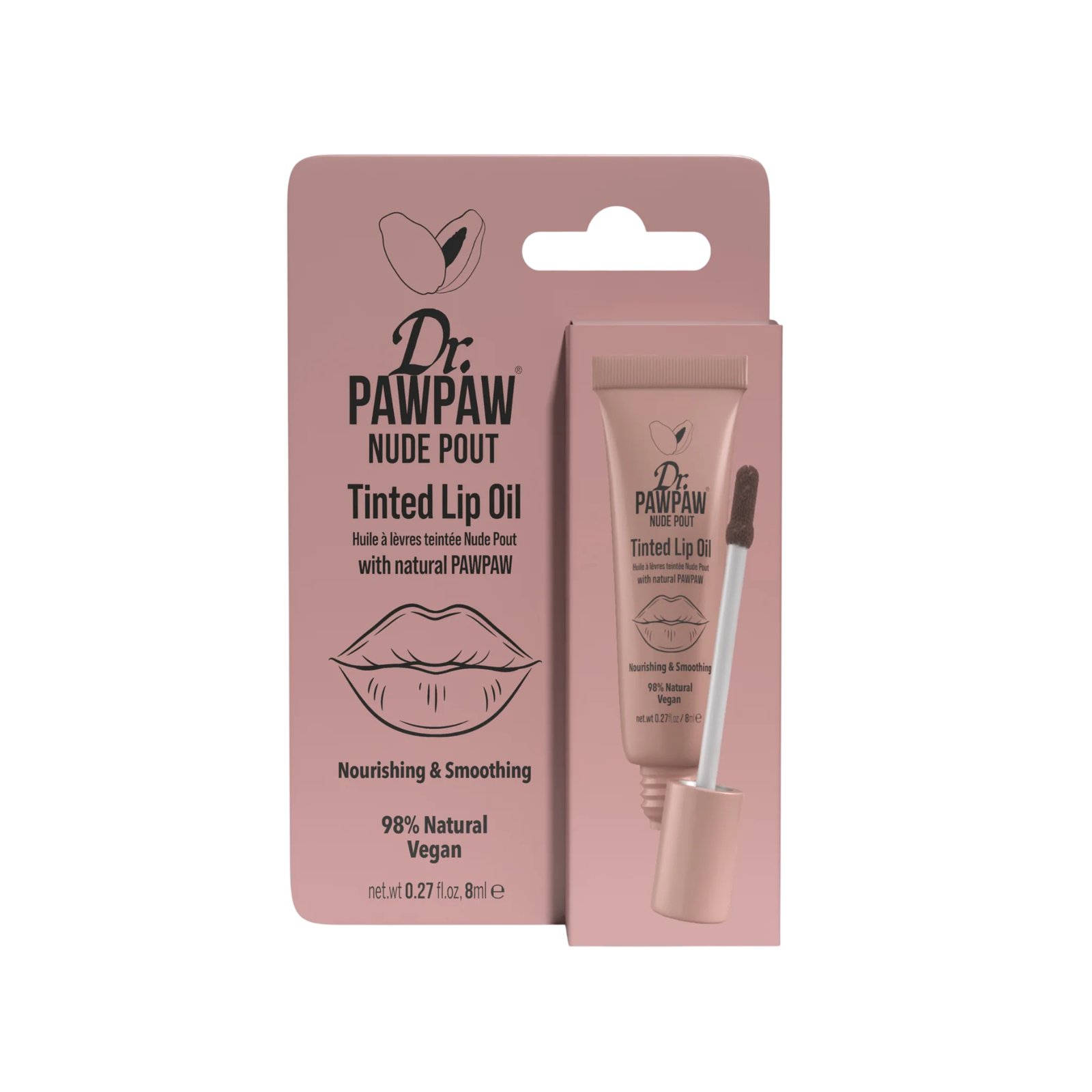 dr-pawpaw-dr-pawpaw-vegan-cruelty-free-natural-glow-hydrating-lip-oil-nude-pout-8-ml-1786431631 Dr. PawPaw, Dr. PawPaw, Vegan en diervriendelijk, Natural Glow & Hydrating, Lippenolie, Nude Pout, 8 ml - Afbeelding 1
