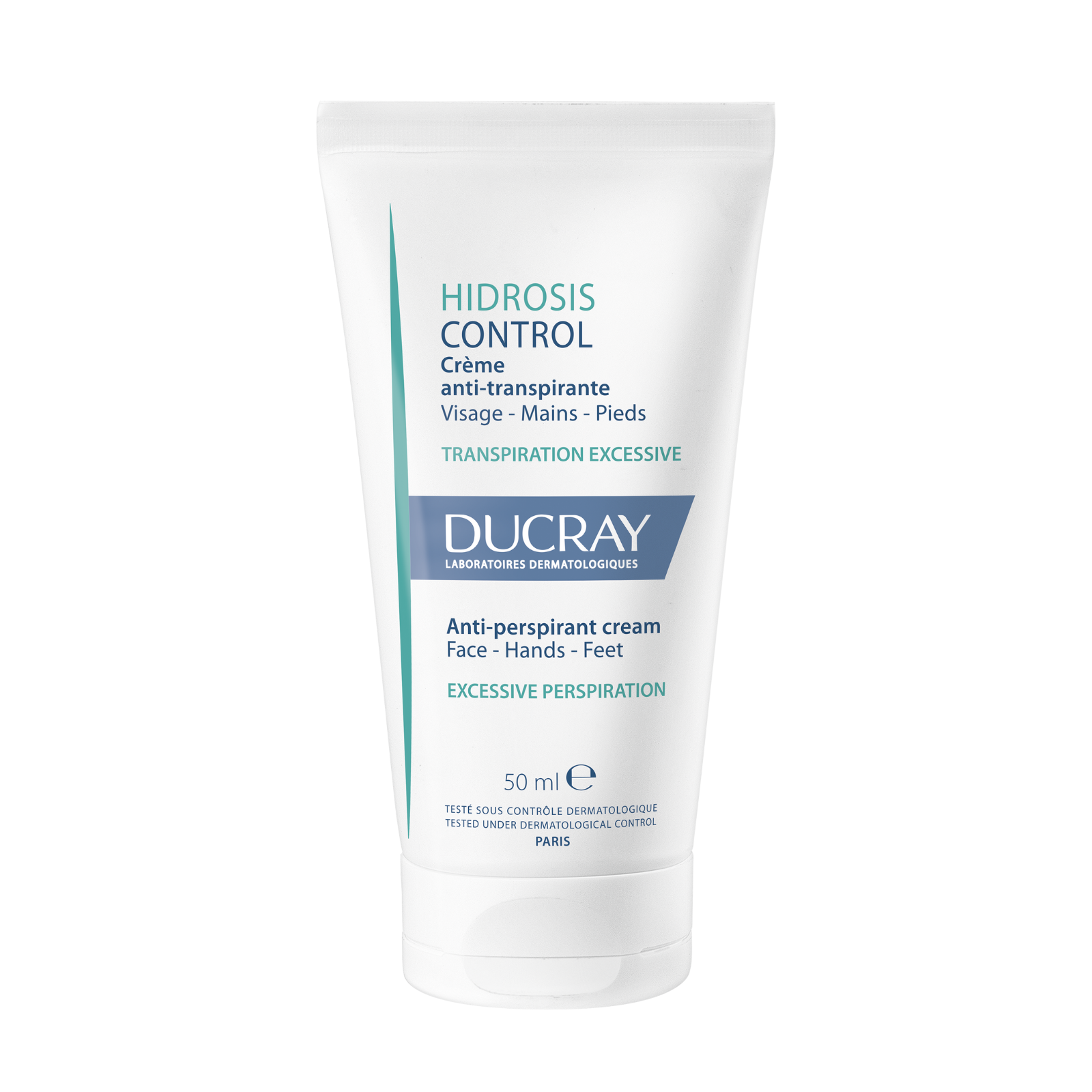 ducray-hidrosis-control-anti-perspirant-cream-for-face-hands-50-ml-1773140230 Ducray, Hidrosis Control, Antitranspirant, Room, Voor gezicht & handen, 50 ml - Afbeelding 1