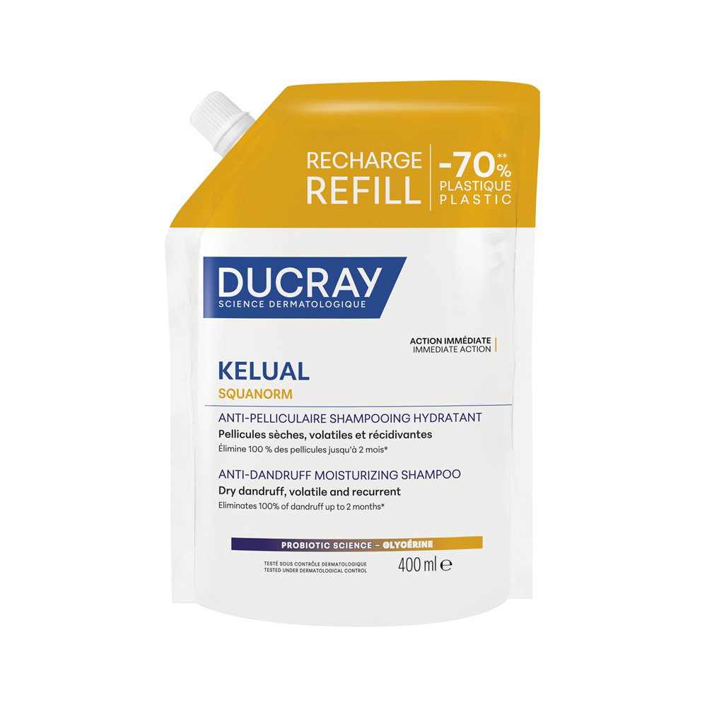 ducray-kelual-squanorm-hair-treatment-shampoo-anti-dandruff-scalp-with-dandruff-refill-400-ml-1769520987 Ducray, Kelual Squanorm, Haarbehandeling shampoo, Anti-roos, For Scalp With Dry Dandruff, Hervullen, 400 ml - Afbeelding 1