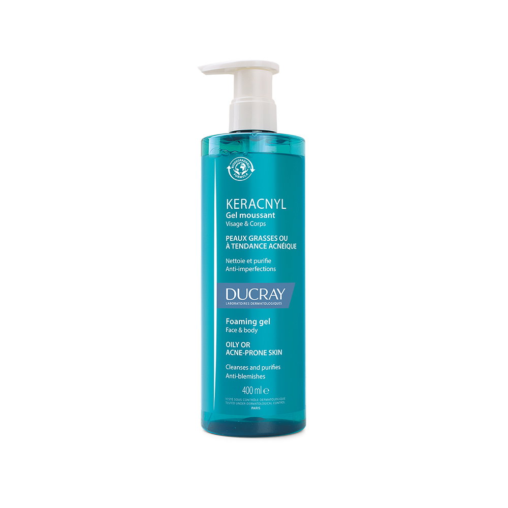 ducray-keracnyl-anti-acnee-cleansing-gel-for-face-body-400-ml-1769601695 Ducray, Keracnyl, Anti-Acne, Reinigingsgel, Voor gezicht & lichaam, 400 ml - Afbeelding 1