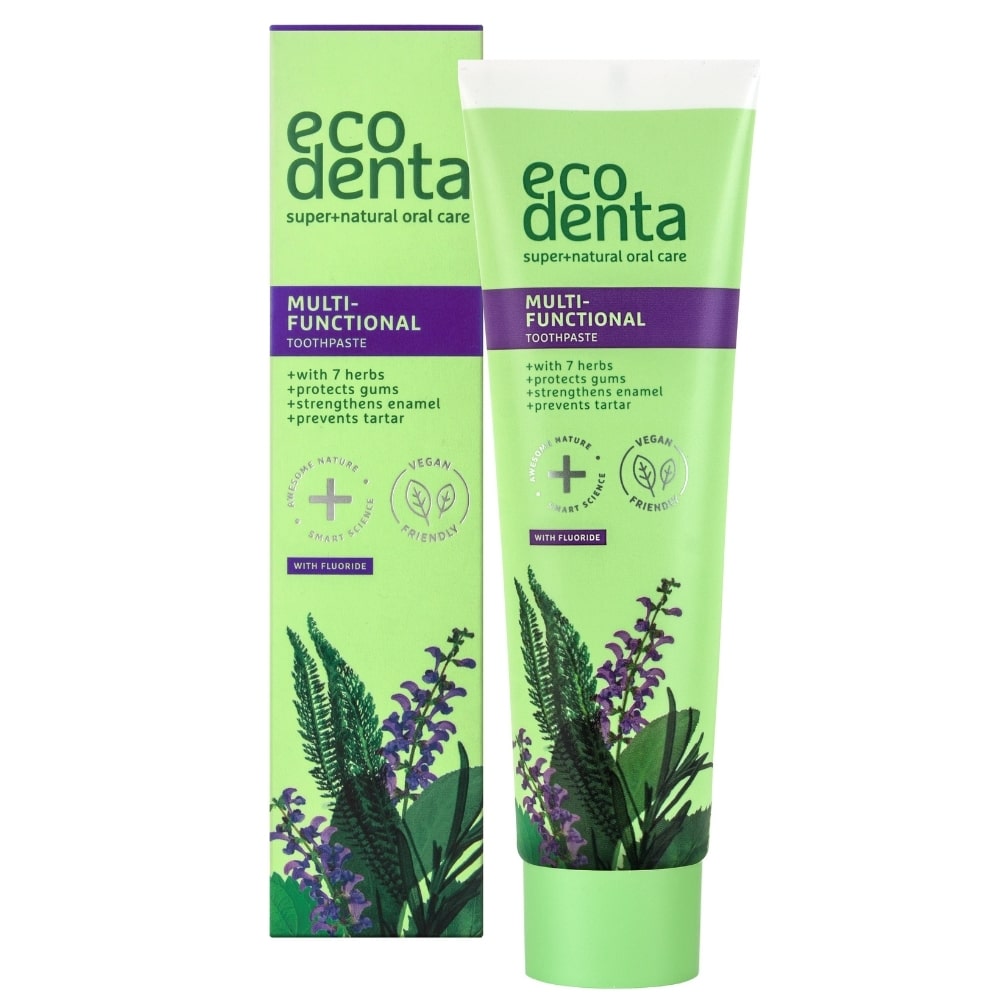 ecodenta-extra-vegan-cruelty-free-strengthening-protective-toothpaste-100-ml-1786077569 Ecodenta, Multi-Functional, Strengthening & Protective, Tandpasta, 100 ml - Afbeelding 1