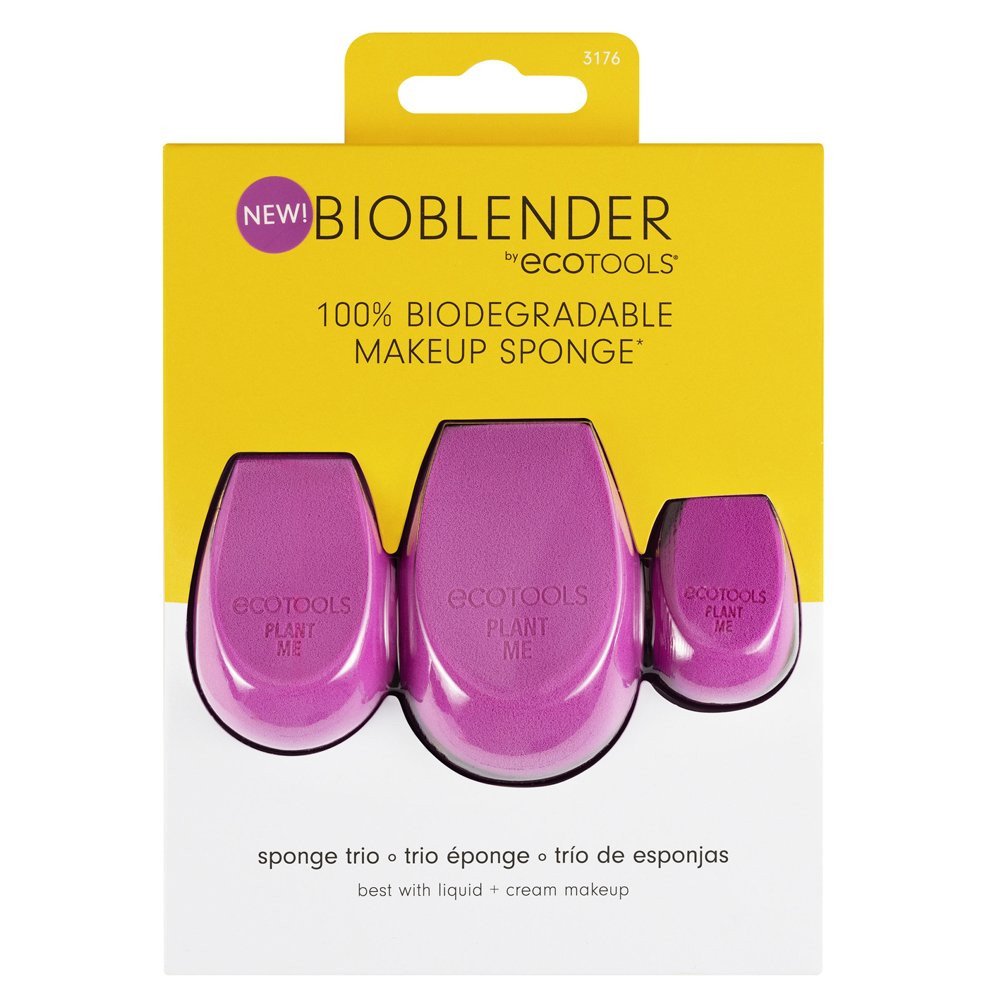ecotools-bioblender-makeup-sponge-x3-pcs-purple-1678008185 Set Trio, EcoTools, Bioblender, Make-upspons, Paars, 3 st - Afbeelding 1