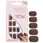 Set, Elegant Touch, Nude, Squoval, Kunstnagels, Cacao, 24 st
