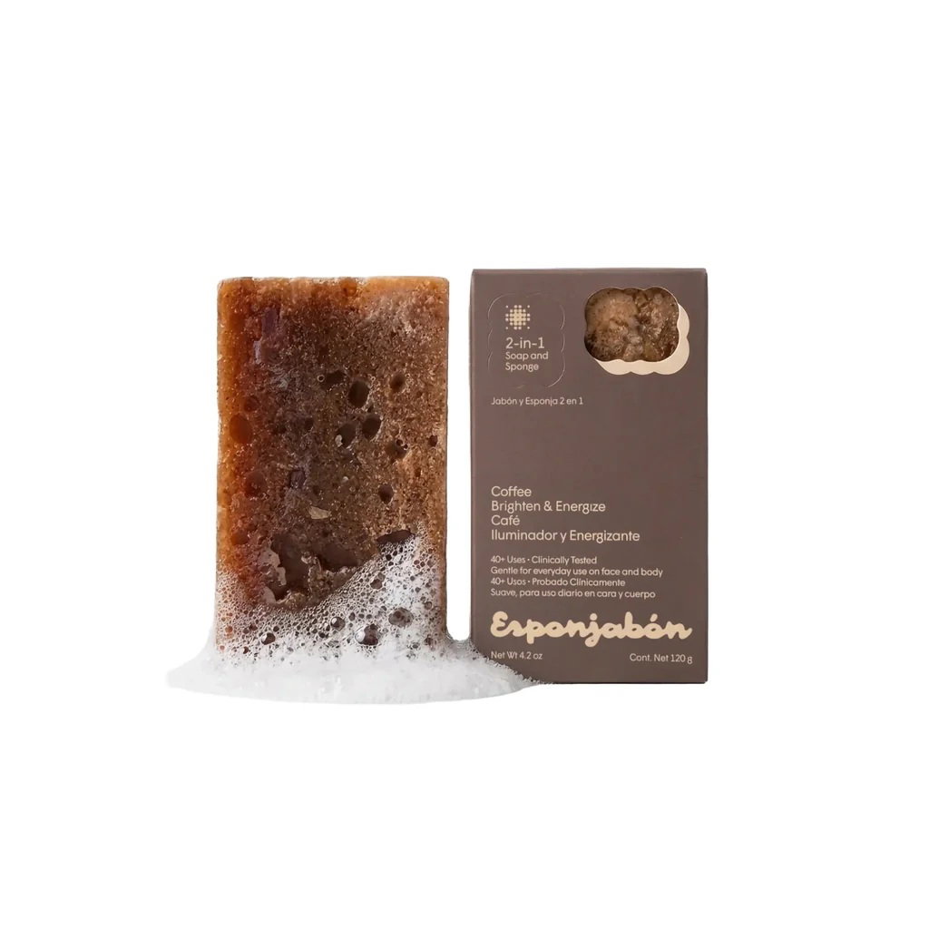 esponjabon-coffee-brighten-energize-sebum-regulating-soap-sponge-2-in-1-120-g-1785844096 Esponjabon, Coffee, Sebum-regulerend, Zeep en spons 2-in-1, 120 g - Afbeelding 1