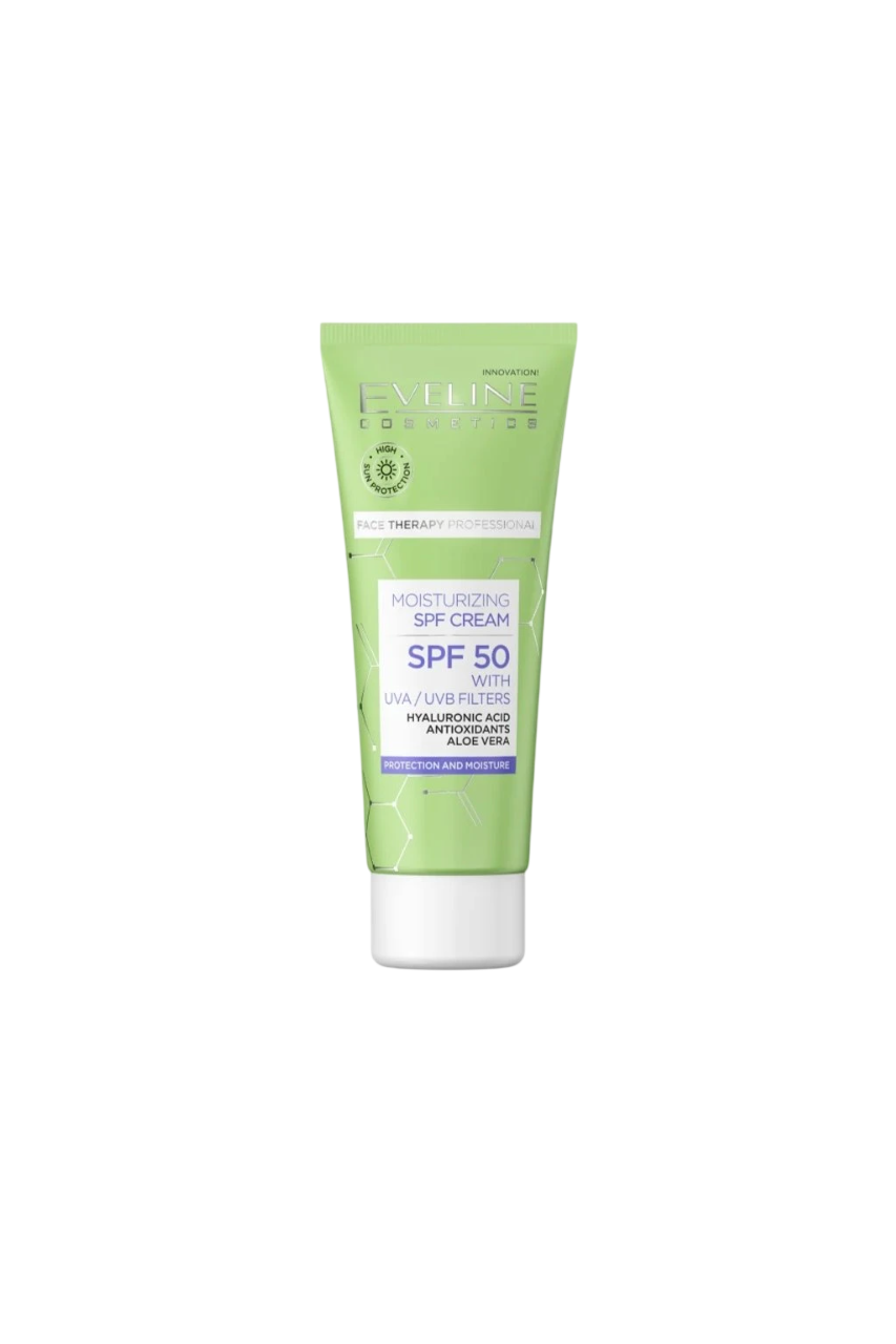 eveline-cosmetics-therapy-professional-aloe-moisturizing-daily-cream-for-face-spf-50-30-ml-1773217180 Eveline Cosmetics, Therapy Professional, Aloë, Hydraterend, Dagelijks, Room, Voor gezicht, SPF 50, 30 ml - Afbeelding 1
