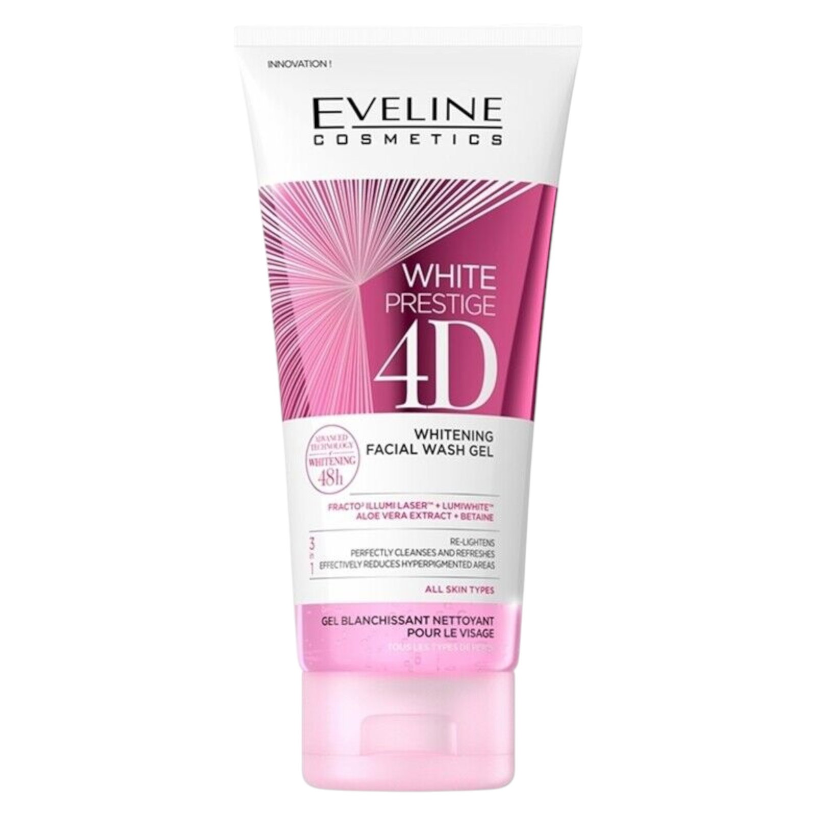 eveline-cosmetics-white-prestige-whitening-gel-for-face-200-ml-1763553133 Eveline Cosmetics, White Prestige, Witmakend, Gel, Voor gezicht, 200 ml *Tester - Afbeelding 1