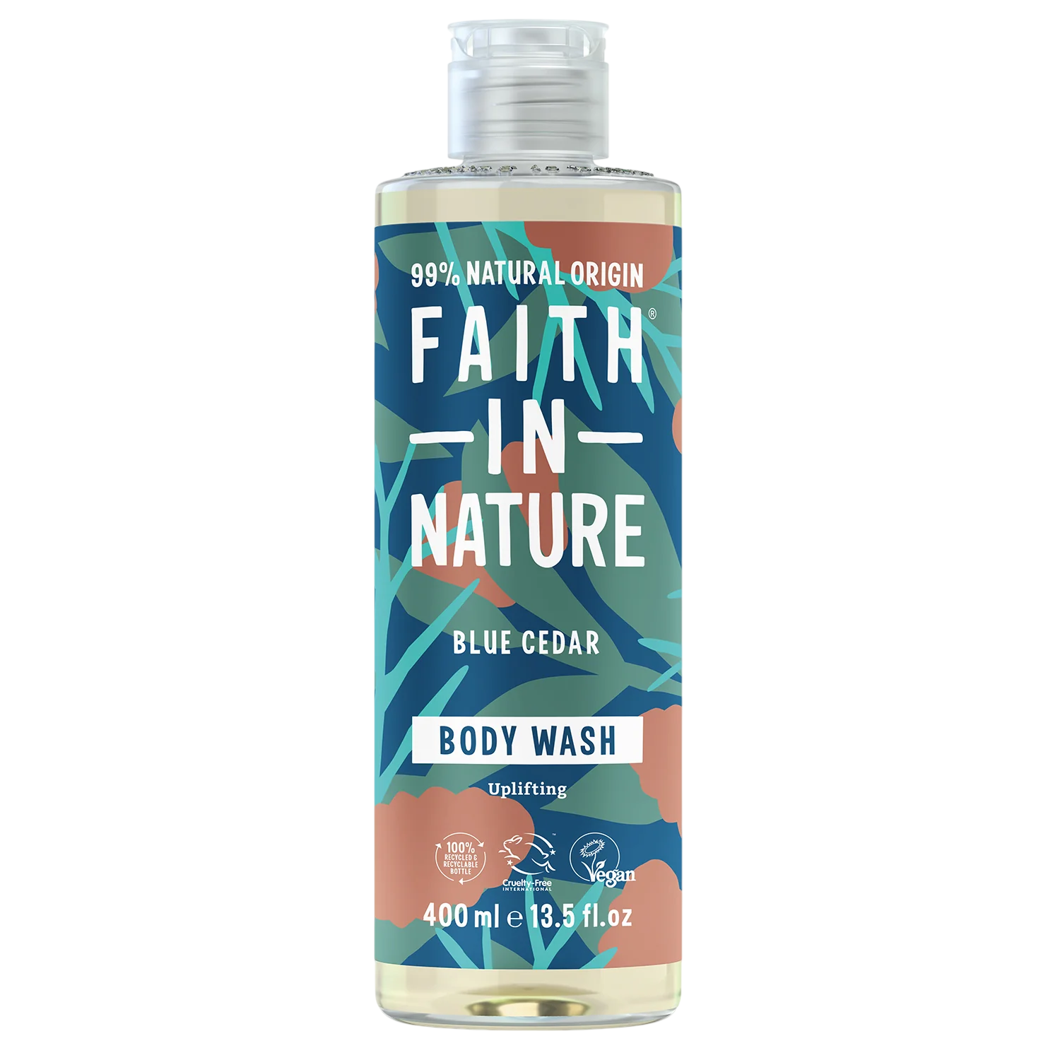 faith-in-nature-faith-in-nature-cleansing-revitalising-body-wash-400-ml-1787915084 Faith In Nature, Blue Cedar, Cleansing & Revitalising, Douchegel, 400 ml - Afbeelding 1