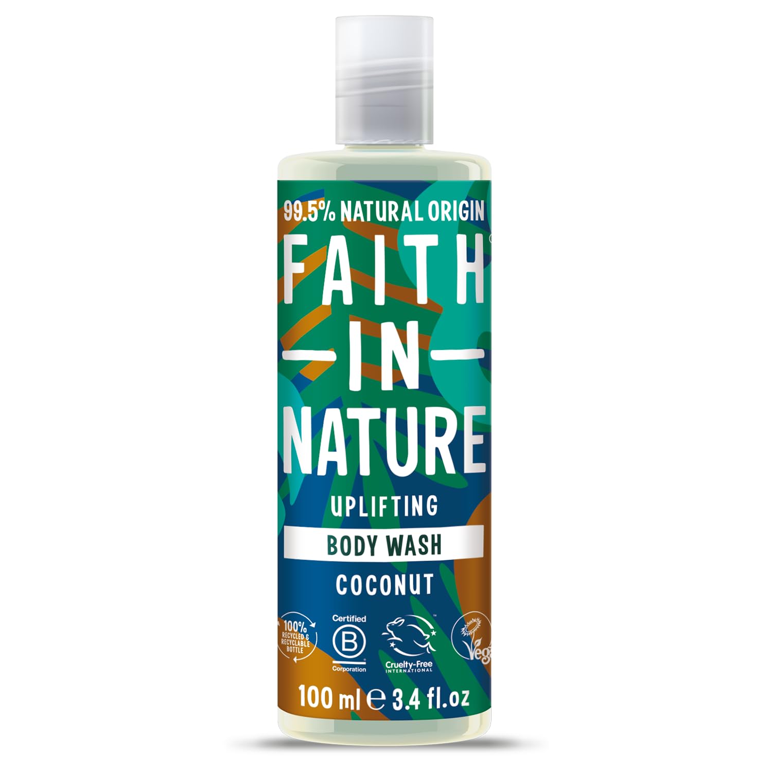 faith-in-nature-grapefruit-orange-energising-body-wash-100-ml-1786086432 Faith In Nature, Coconut, Verheffend, Douchegel, 100 ml - Afbeelding 1