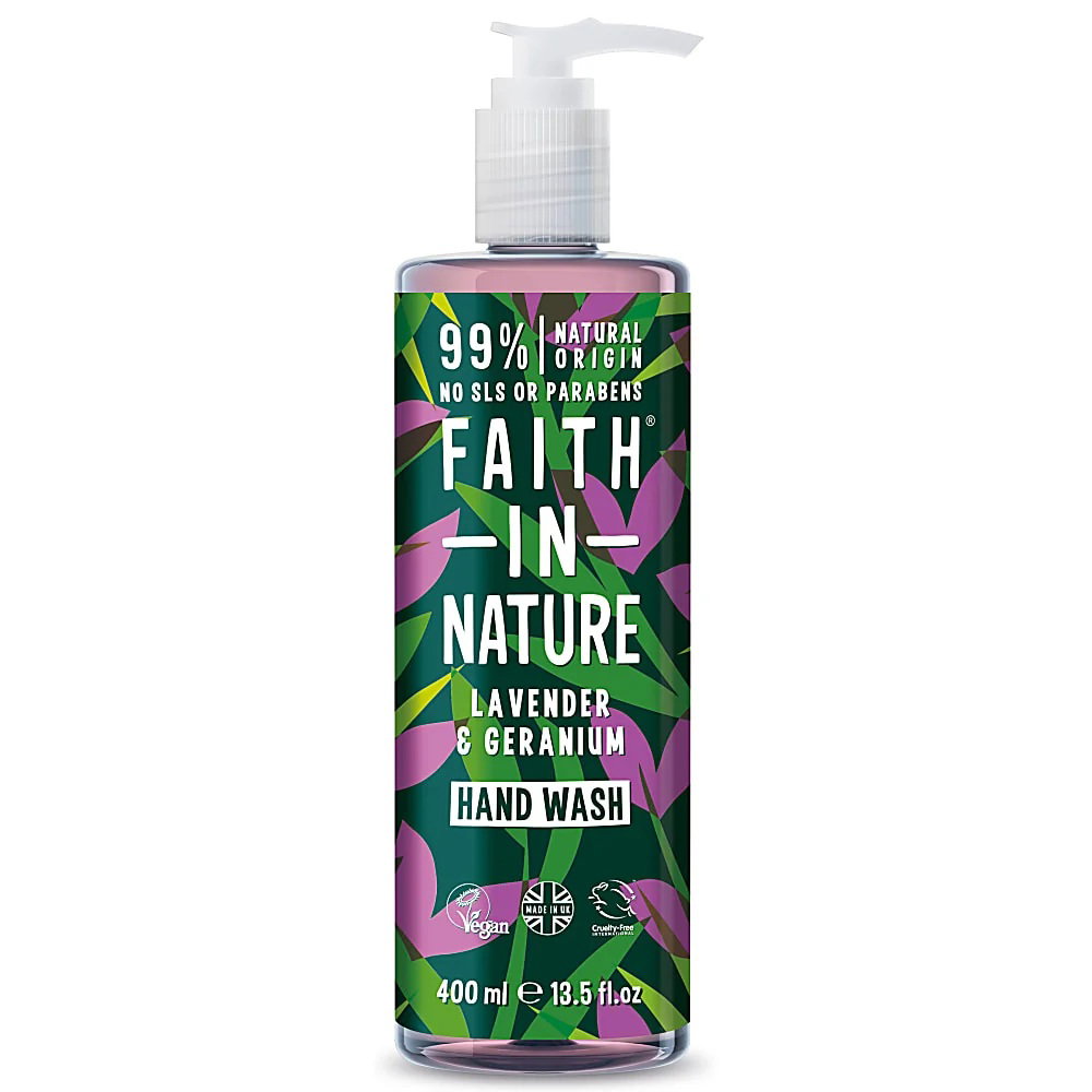 faith-in-nature-lavender-geranium-vegan-cruelty-free-soothing-cleansing-nourishing-hand-gel-400-ml-1786087394 Faith In Nature, Lavender & Geranium, Cleansing & Nourishing, Handgel, 400 ml - Afbeelding 1