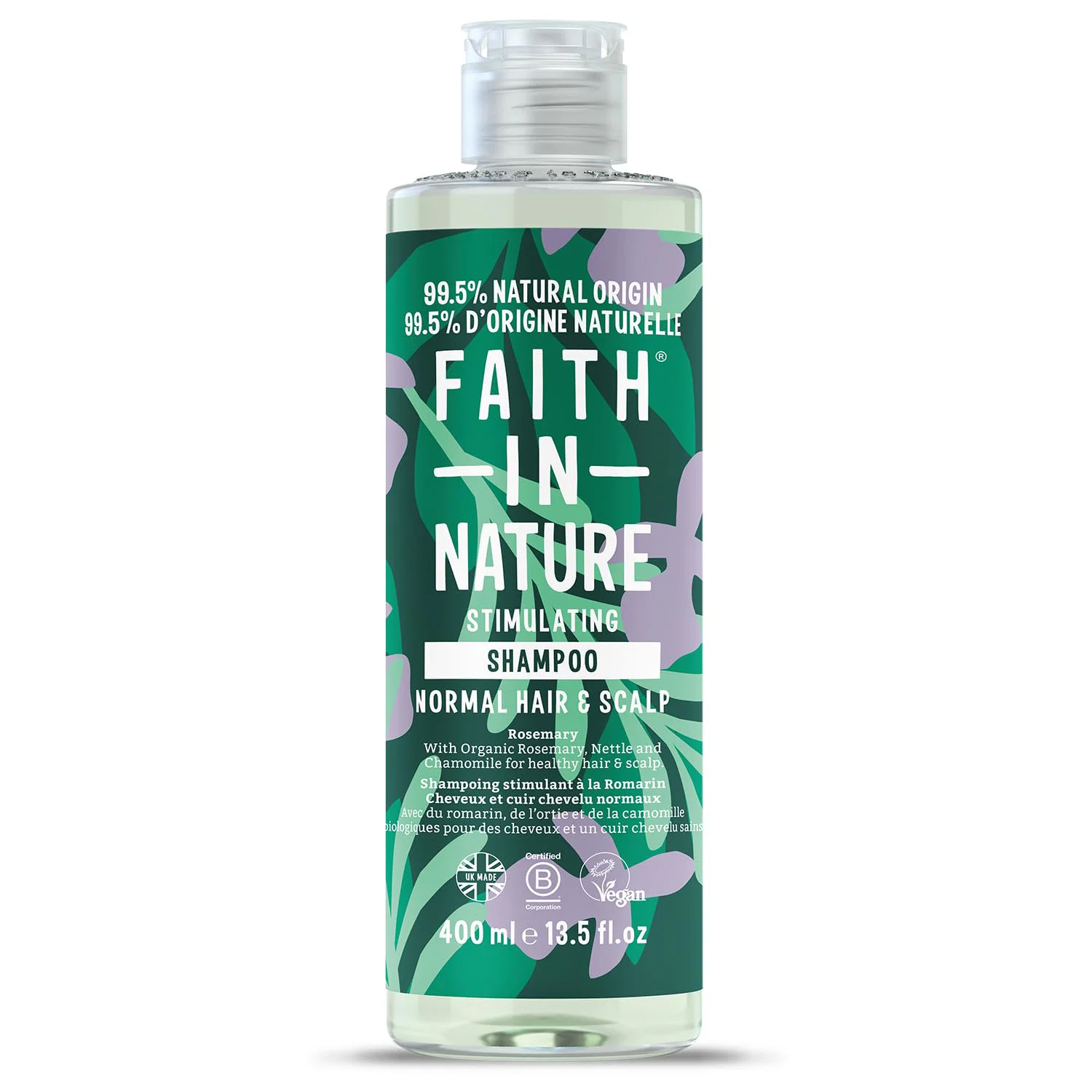faith-in-nature-rosemary-vegan-cruelty-free-hair-shampoo-cleansing-purifying-400-ml-1786090119 Faith In Nature, Rosemary, Haarshampoo, Stimuleren, 400 ml - Afbeelding 1