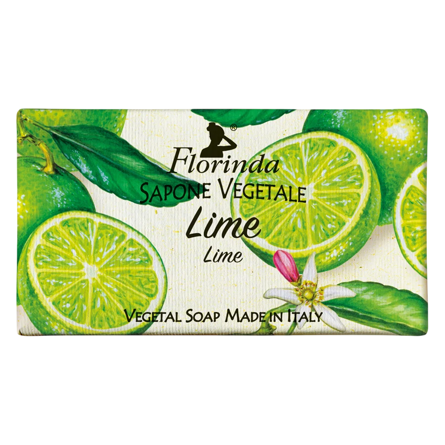 florinda-lime-vegan-cruelty-free-cleansing-moisturising-soap-bar-body-100-g-1785916648 Florinda, Lime, Vegan en diervriendelijk, Cleansing & Moisturising, Zeepstaaf, Lichaam, 100 g - Afbeelding 1