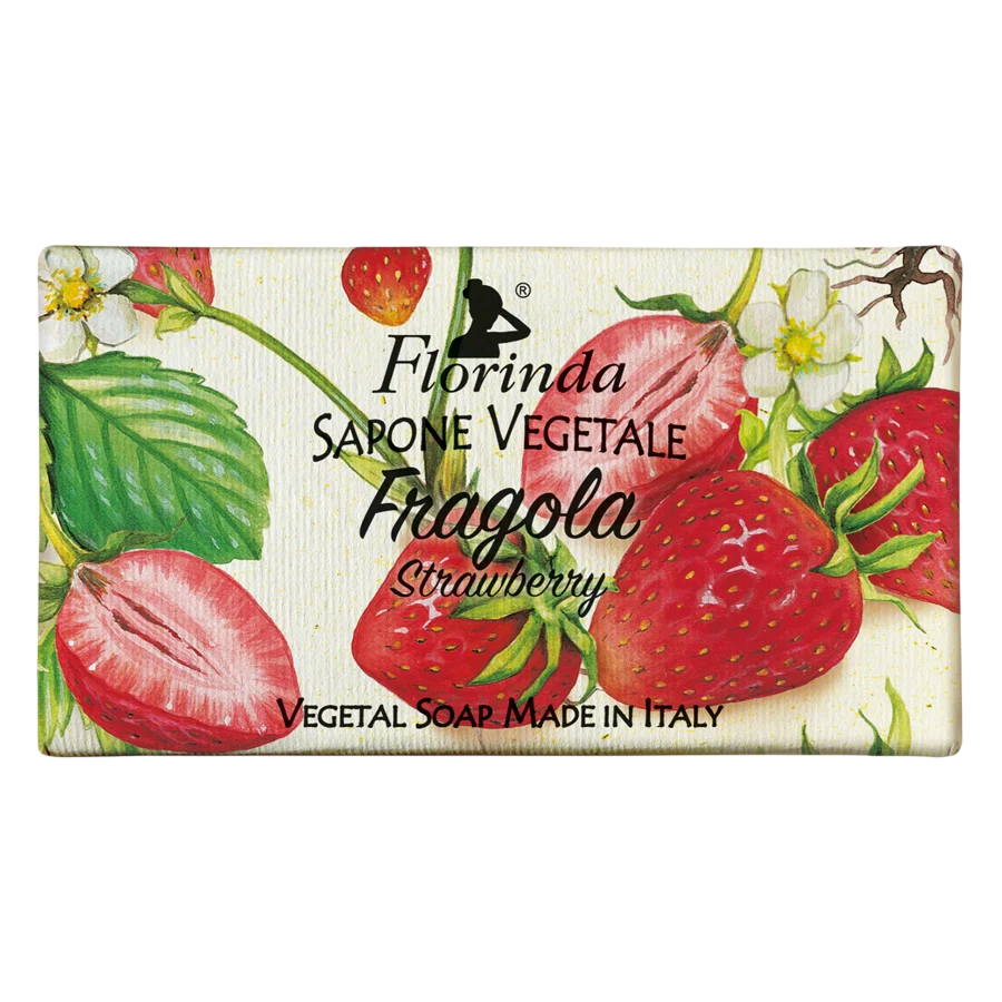 florinda-papaya-vegan-hydrating-scented-soap-bar-body-100-g-1785919084 Florinda, Strawberry, Veganist, Hydraterend, Geparfumeerde zeepbar, Lichaam, 100 g - Afbeelding 1