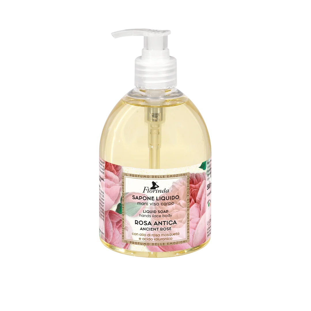 florinda-rosa-antica-cleansing-softening-liquid-soap-hands-face-body-500-ml-1785918358 Florinda, Rosa Antica, Cleansing & Softening, Vloeibare zeep, Hands & Face & Body, 500 ml - Afbeelding 1