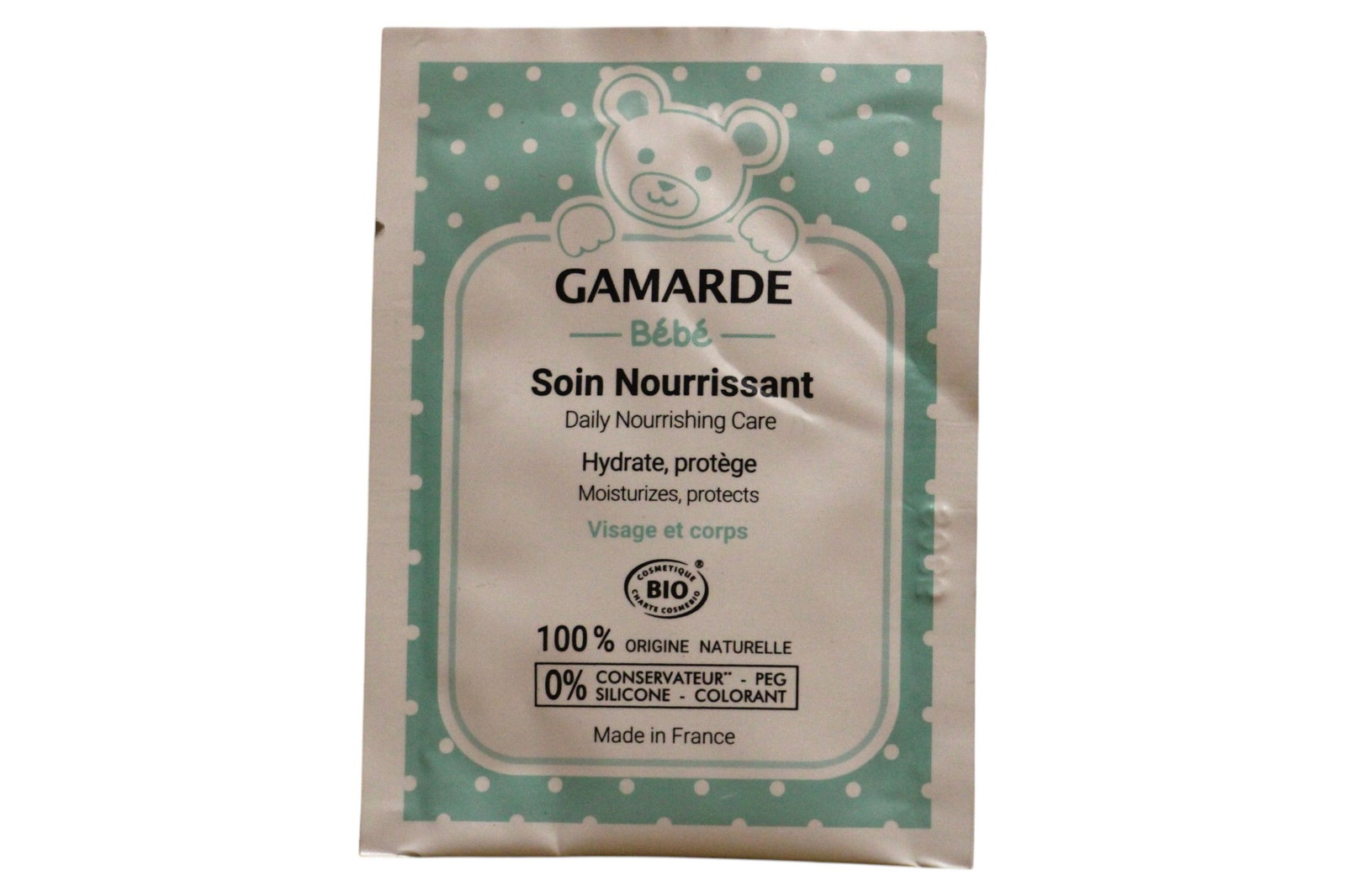 gamarde-baby-hydrating-body-cream-for-face-body-3-ml-sample-1781611804 Gamarde, Baby, Hydraterend, Bodycrème, Voor gezicht & lichaam, 3 ml *Voorbeeld - Afbeelding 1