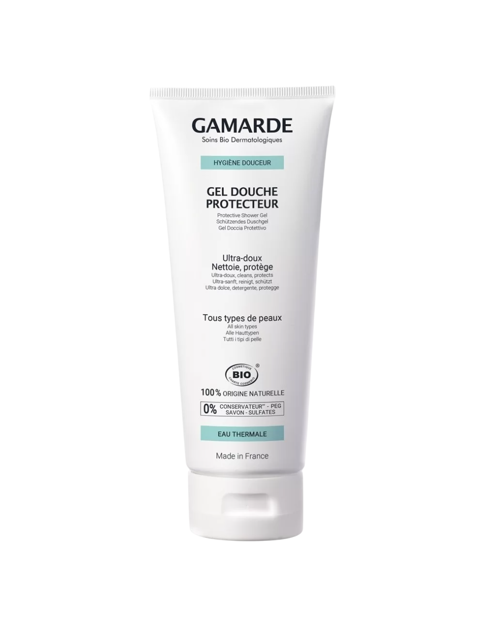 gamarde-hygiene-bio-protect-shower-gel-body-all-skin-types-200-ml-1761574855 Gamarde, Hygiene, Bio, Bescherm, Douchegel, Lichaam, Alle huidtypes, 200 ml - Afbeelding 1