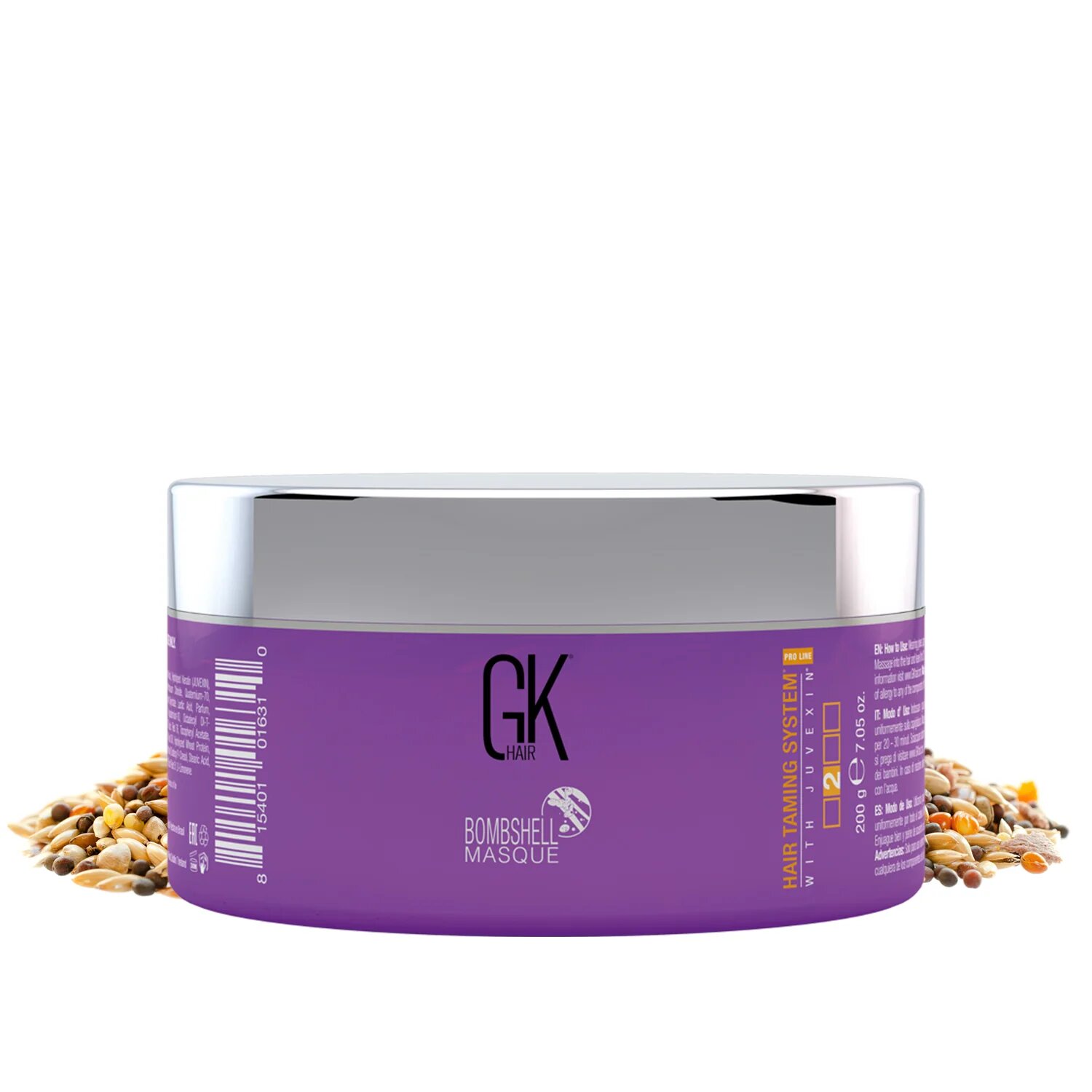 global-keratin-bombshell-hair-colouring-cream-mask-colouring-ultra-blonde-beige-silver-200-g-1718875666 Global Keratin, Bombshell, Haarkleurcrème masker, Kleuren, Ultra Blonde, 200 g - Afbeelding 1