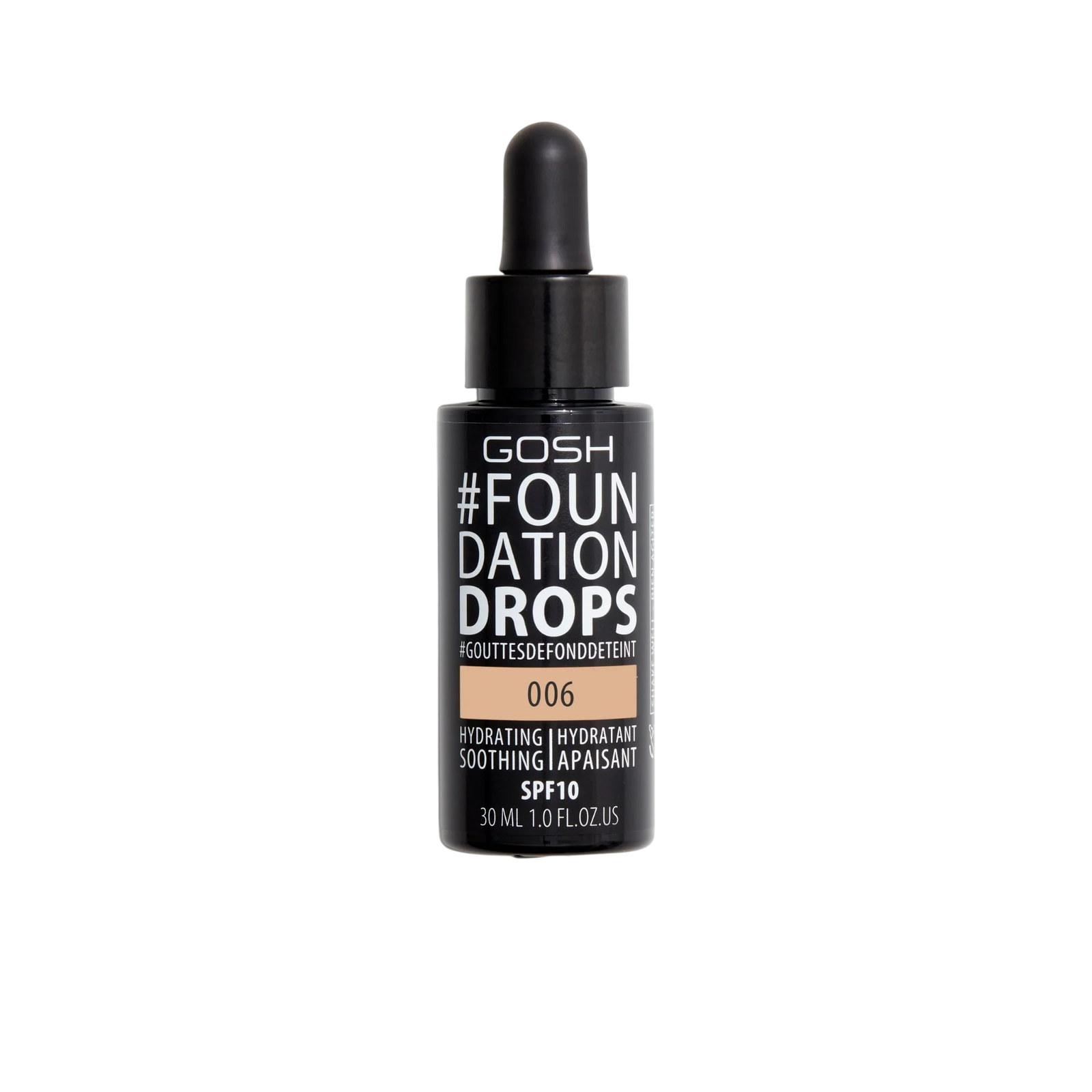 gosh-drops-liquid-foundation-006-tawny-spf-10-30-ml-1786006508 Gosh, Drops, Vloeibare foundation, 006, Bruinachtig, SPF 10, 30 ml - Afbeelding 1