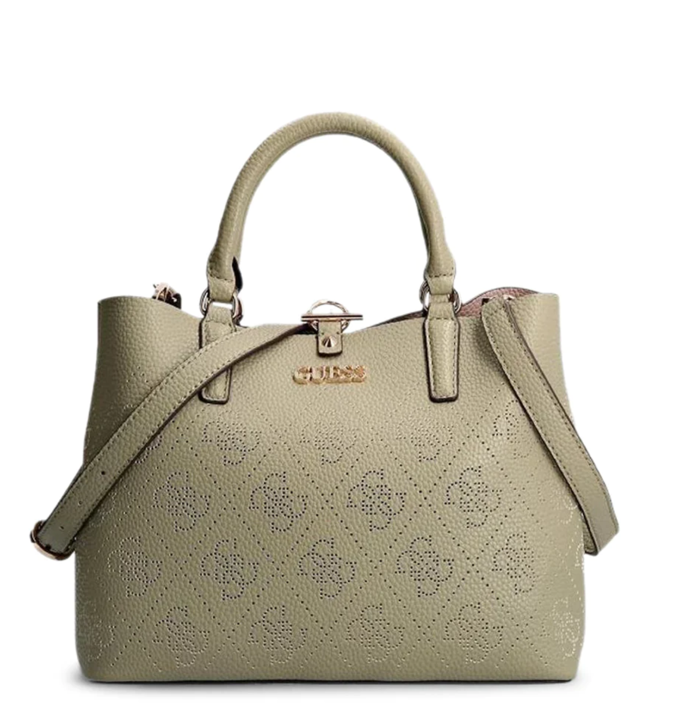 guess-amara-polyurethane-handbag-4g-logo-green-hwsg8493060-29-x-22-x-14-cm-for-women-1676975933 Guess, Amara Top-Handle Bags - Afbeelding 1