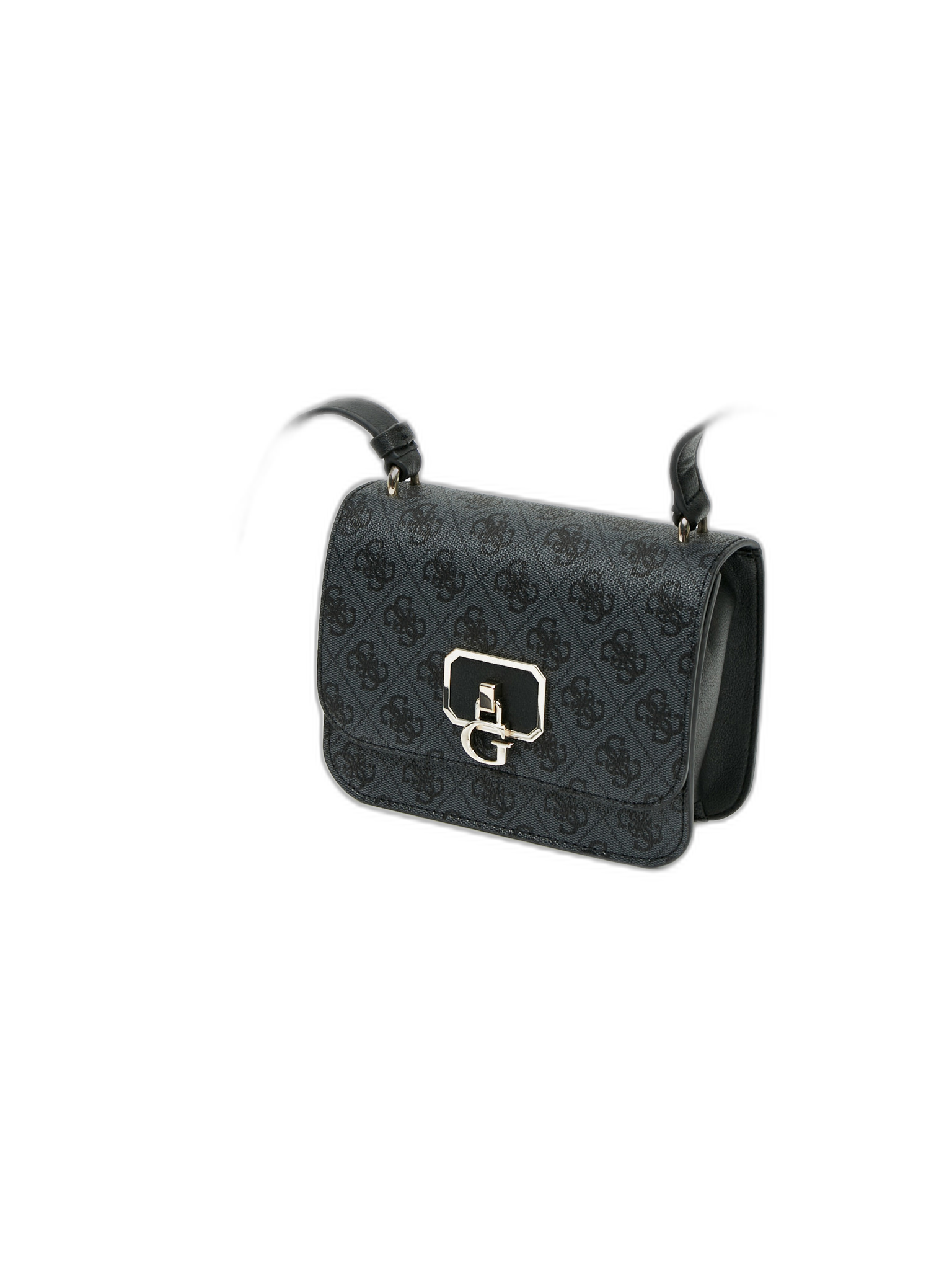 guess-noelle-synthetic-leather-crossbody-bag-black-for-women-1677685987 Guess, Coal, Textiel schoudertas, Zwart, 79780, 18,5 x 14,5 x 7 cm, Voor vrouwen - Afbeelding 1
