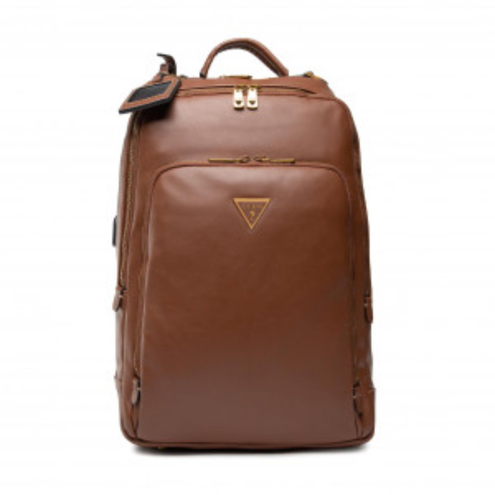 guess-scala-synthetic-leather-backpack-brown-for-men-27-5-x-42-5-x-13-cm-1677133141 Guess, Scala, Kunstleer, Textiel rugzak, Bruin, Voor mannen, 27,5 x 42,5 x 13 cm - Afbeelding 1