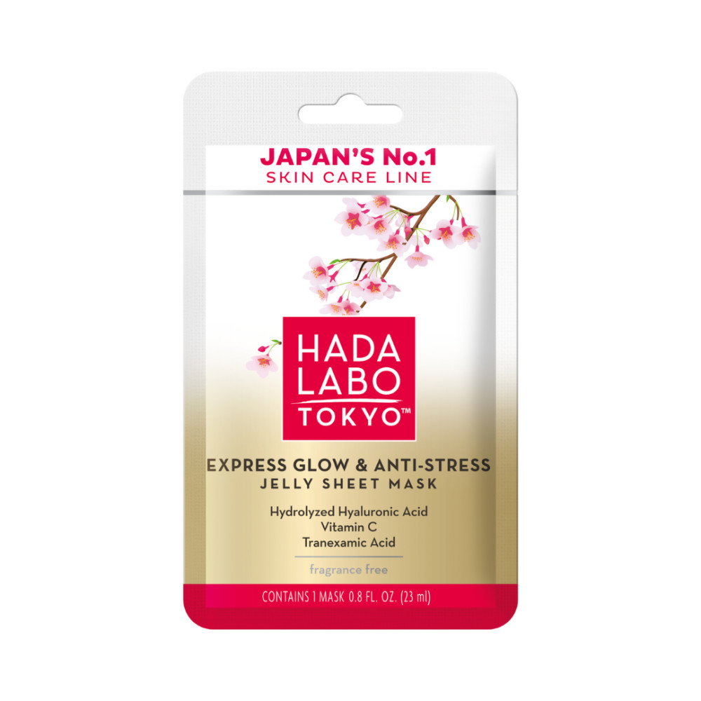 hada-labo-tokyo-premium-hyaluronic-acid-glow-anti-stress-sheet-mask-face-day-23-ml-1754377345 Hada Labo Tokyo, Premium, Hyaluronzuur, Gloed & Anti Stress, Gezichtsmasker, Gezicht, Dag, 23 ml - Afbeelding 1