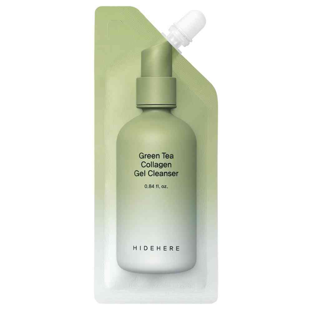 hidehere-green-tea-collagen-cleansing-hydrating-cleansing-gel-for-face-25-g-1785741562 HideHere, Green Tea, Collageen, Reiniging en hydratatie, Reinigingsgel, Voor gezicht, 25 g - Afbeelding 1