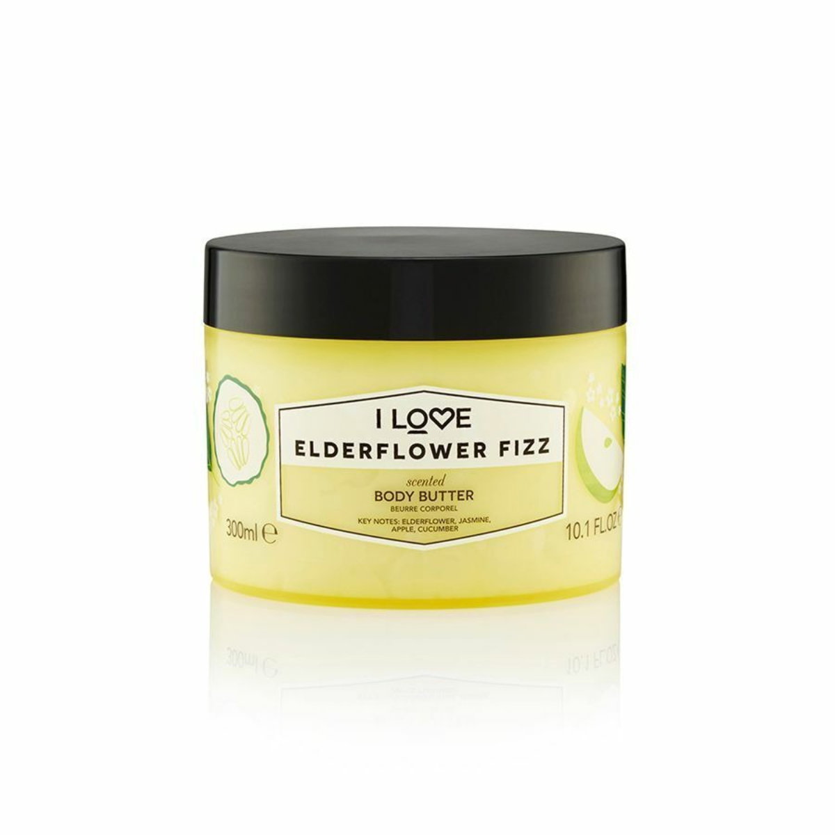 i-love-elderflower-fizz-hydrating-body-butter-330-ml-1673527799 I Love, Signature Collection, Veganist, Hydraterend, Vlierbloesem Fizz, Body butter, 330 ml - Afbeelding 1
