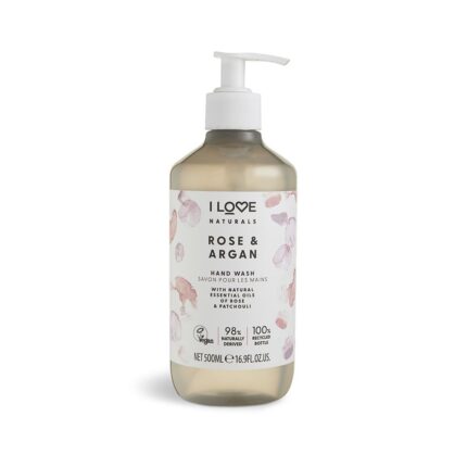I Love, Naturals Collection, Roos & Argan, Vloeibare zeep, Voor handen, 500 ml