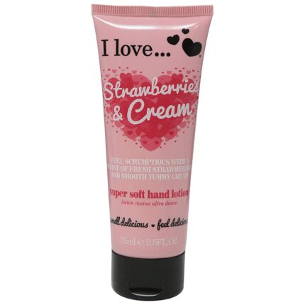 I Love, Originals, Hydraterend, Handcrème, Aardbeien met room, 75 ml