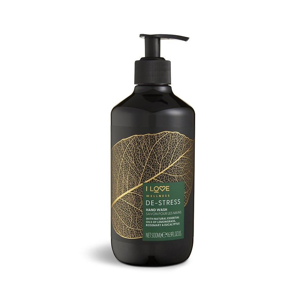 i-love-wellness-destress-cleansing-liquid-soap-for-hands-500-ml-1673527064 I Love, Wellness De-Stress, Citroengras, Rozemarijn & Eucalyptus, Reiniging, Vloeibare zeep, Voor handen, 500 ml - Afbeelding 1