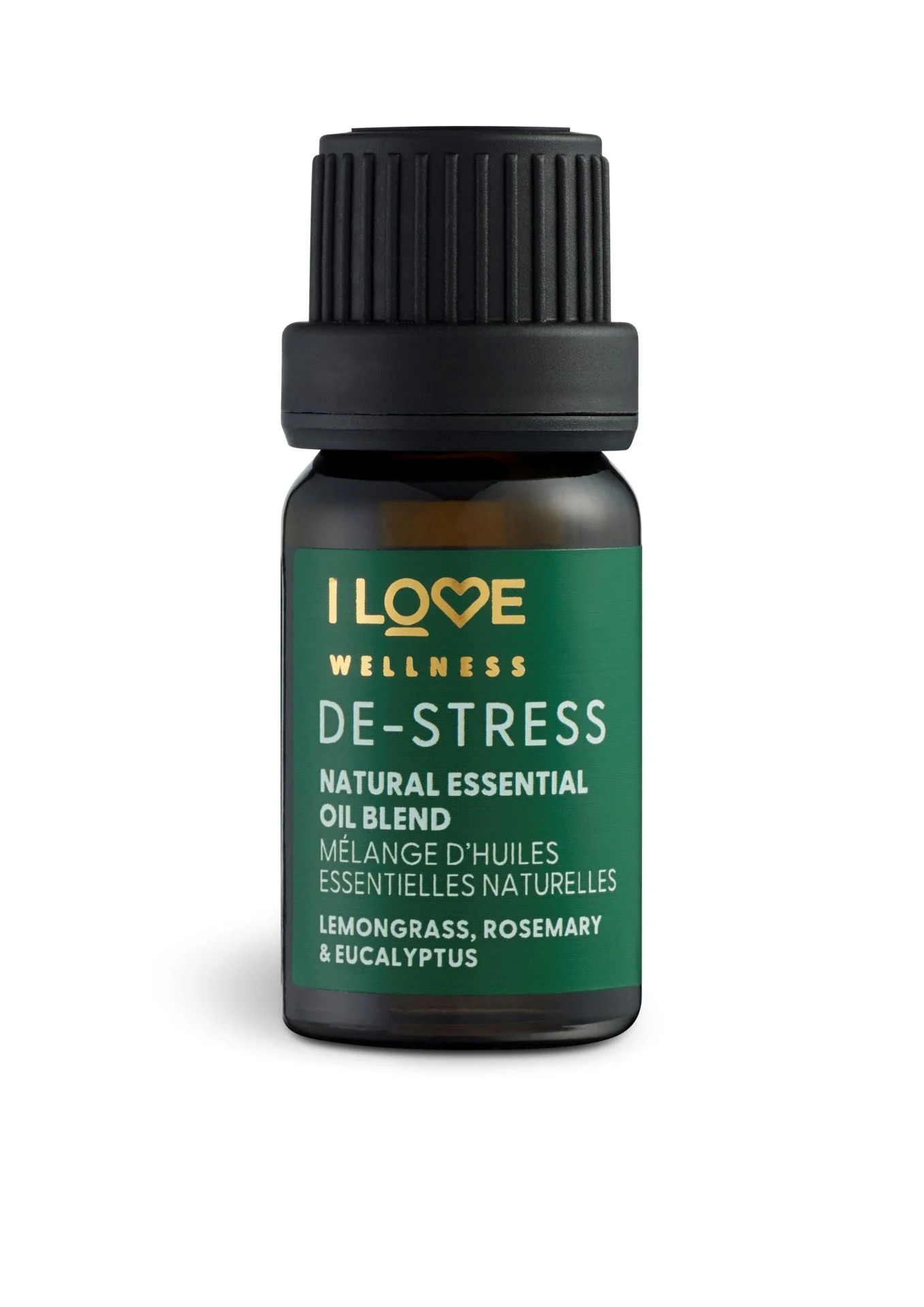 i-love-wellness-lemongrass-rosemary-rucalyptus-and-lavandin-essential-oil-10-ml-1673517775 I Love, Wellness De-Stress, Citroengras, Rozemarijn, Eucalyptus en Lavandin, Etherische olie, 10 ml - Afbeelding 1