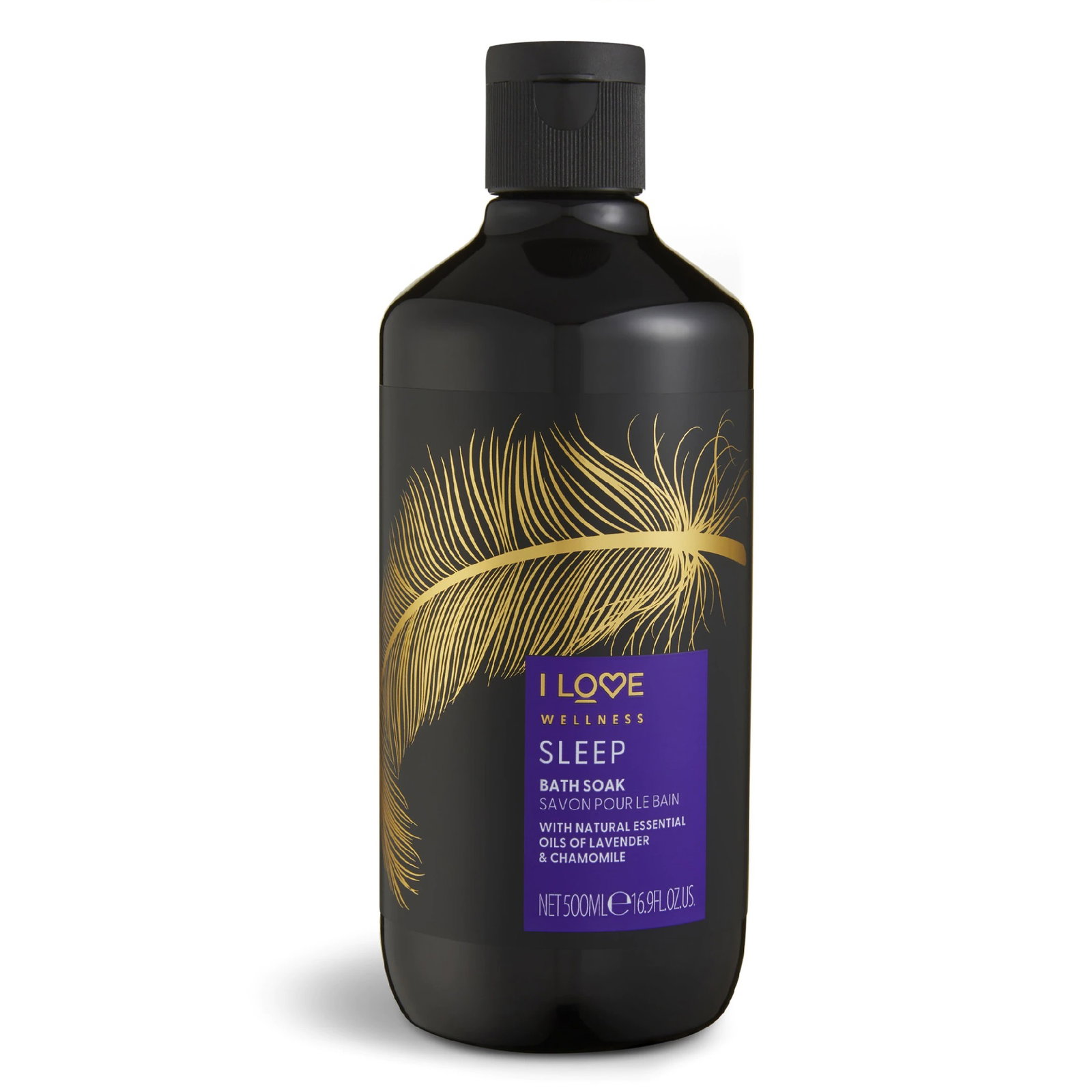 i-love-wellness-sleep-essential-oil-bath-soak-500-ml-1673336098 I Love, Wellness Sleep, Etherische oliën, Voedend en hydraterend, Kamille & lavendel, Badzout, 500 ml - Afbeelding 1