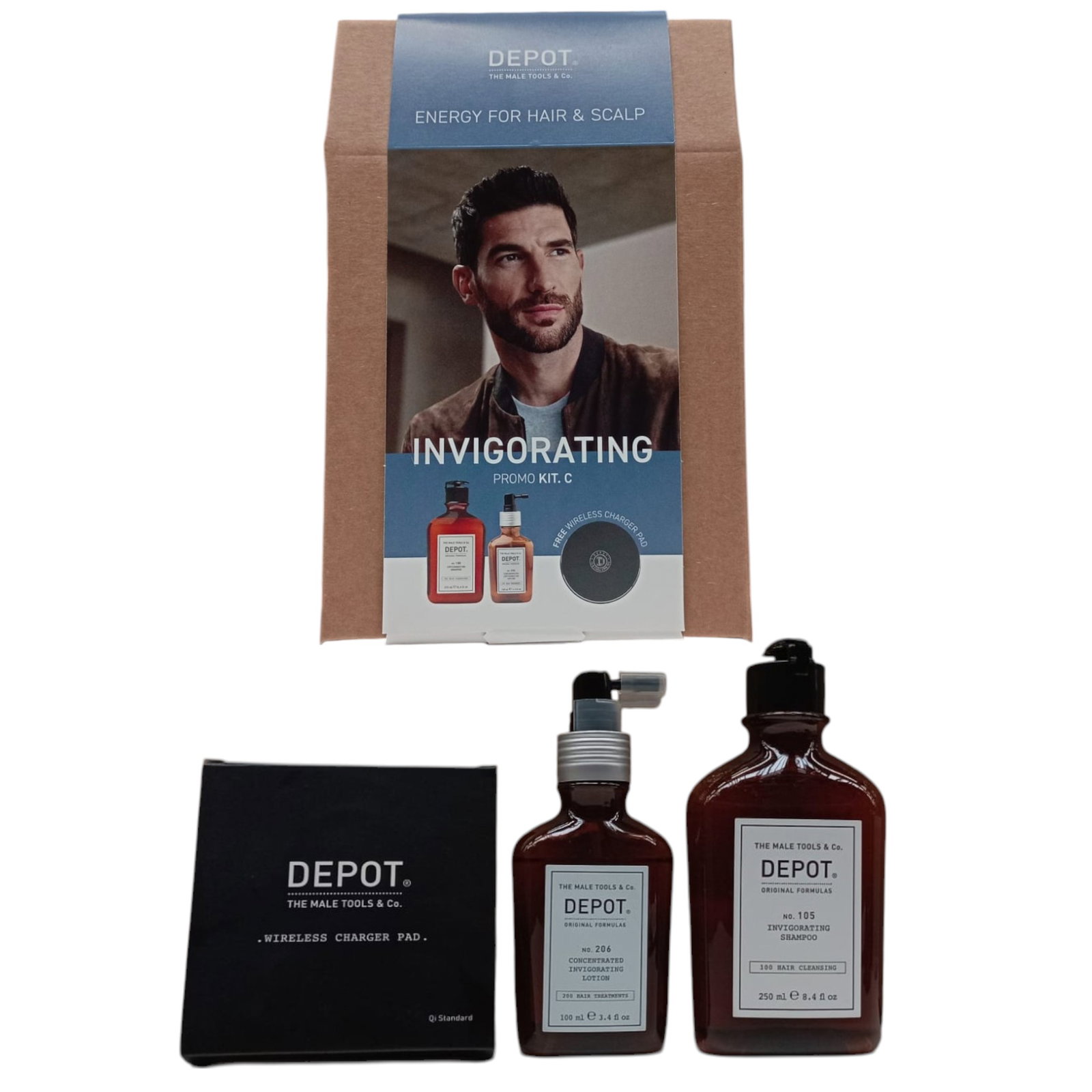 invigorating-kit-c-set-depot-100-hair-cleansing-no-105-multivitamin-complex-hair-shampoo-anti-hair-loss-250-ml-200-hair-treatments-no-206-hair-lotion- Invigorating Kit C Set Depot: 100 Hair Cleansing No. 105, Multivitamin Complex, Hair Shampoo, Anti-Hair Loss, 250 ml + 200 Hair Treatments No. 206, Hair Lotion Treatment, Invigorating, 100 ml - Afbeelding 1