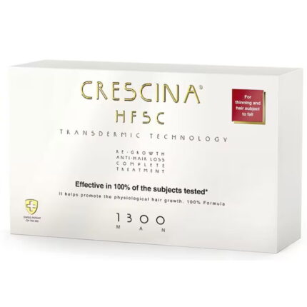 Labo Cosprophar Suisse, Crescina, Transdermic HFSC 1300, Voor groeistimulatie, Ampullen Behandeling Serum, Voor de hoofdhuid, Voor mannen, 10 +10 stuks, 3.5 ml
