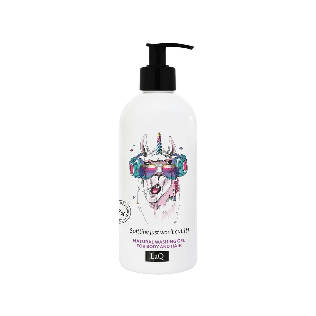 Gel de dus si sampon LLAMA, 300ml | LaQ_01 - 6 LaQ, Llama, Reiniging en hydratatie, Douchegel, Voor haar & lichaam, Voor alle huidtypes, 300 ml - Afbeelding 1