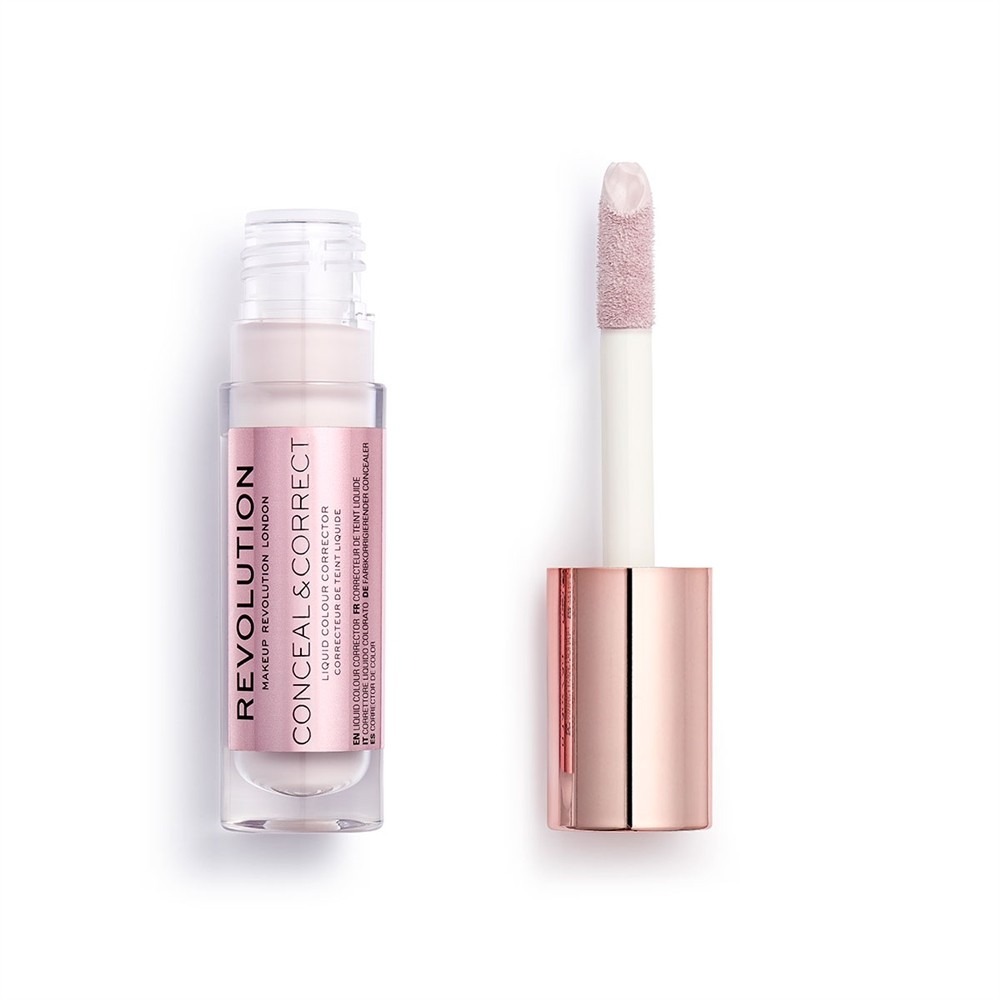 makeup-revolution-conceal-correct-corrective-liquid-concealer-green-4-g-1678287461 Makeup Revolution, Conceal & Correct, Correctief, Vloeibare concealer, Lavendel, 4 g - Afbeelding 1