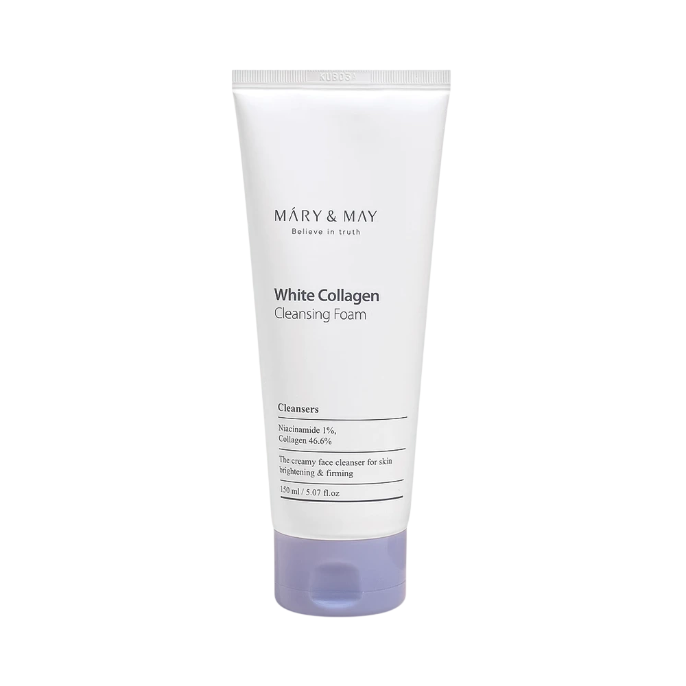 mary-and-may-white-collagen-brightening-firming-cleansing-foam-150-ml-1785819249 Mary and May, White Collagen, Verhelderend & Verstevigend, Reinigingsschuim, 150 ml - Afbeelding 1