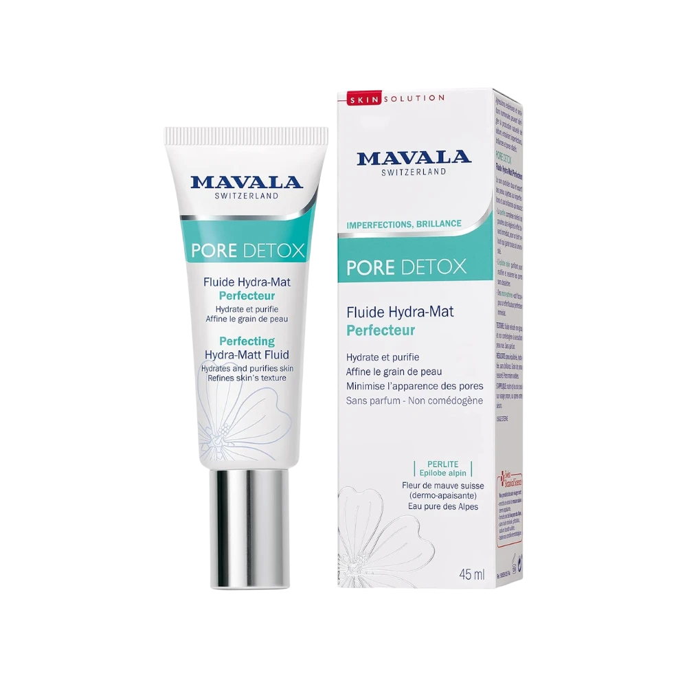 mavala-mavala-hydrating-mattifying-detoxifying-refreshing-day-night-fluid-for-face-45-ml-1786623337 Mavala, Pore Detox, Hydrating & Mattifying & Detoxifying & Refreshing, Dag & Nacht, Vloeistof, Voor gezicht, 45 ml - Afbeelding 1