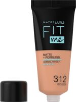 Maybelline, Fit Me Matte + Poreless, Vloeibare foundation, 312, Gouden, 30 ml - Afbeelding 2