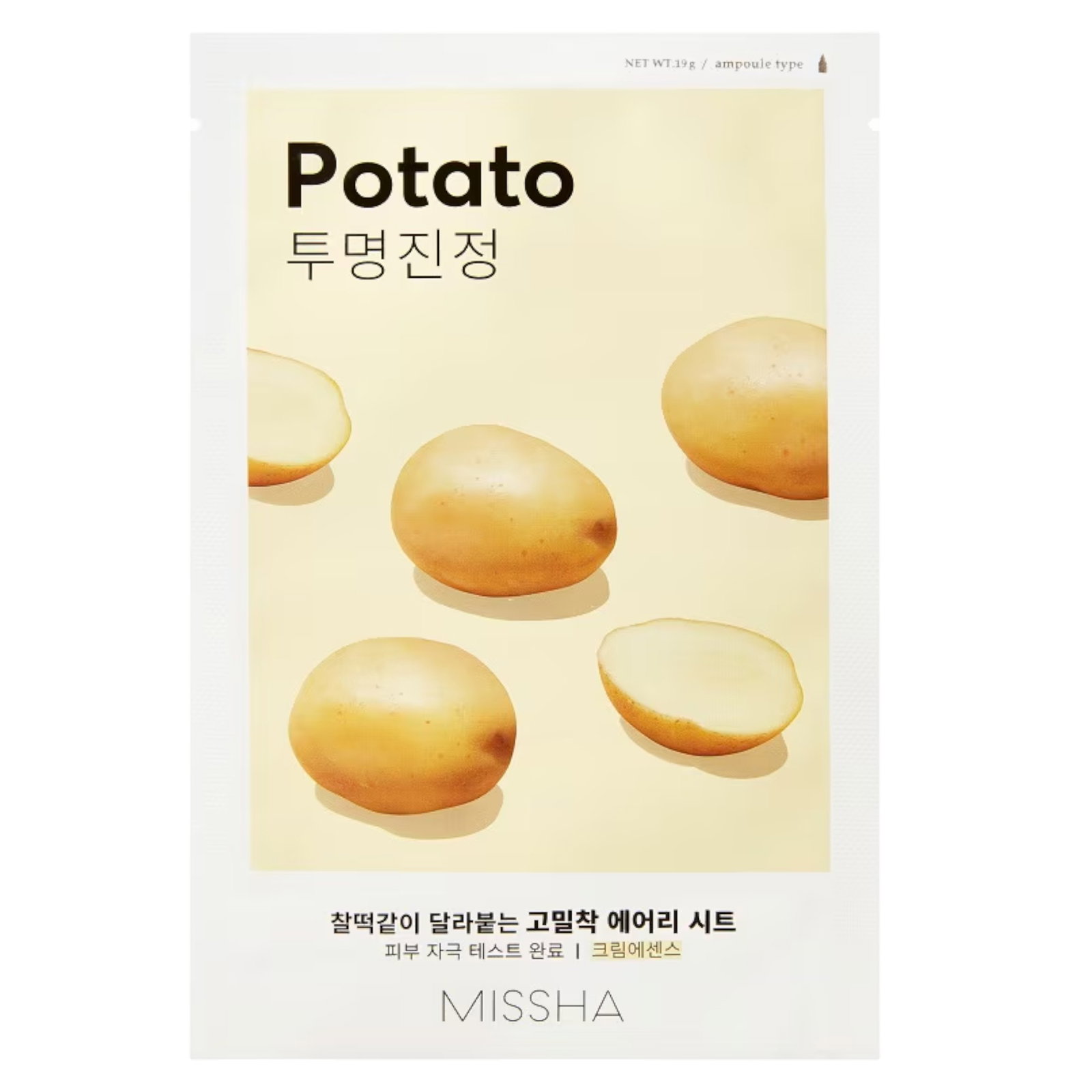 missha-airy-fit-potato-sheet-mask-for-face-19-g-1761142247 Missha, Airy Fit Potato, Gezichtsmasker, Voor gezicht, 19 g - Afbeelding 1