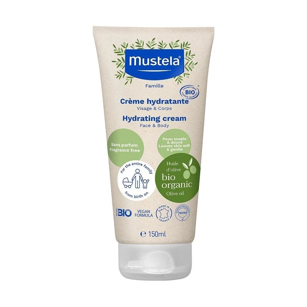 mustela-mustela-organic-hydrating-cream-for-face-body-150-ml-1764931008 Mustela, Organic, Olijfolie, Hydraterend, Room, Voor gezicht & lichaam, 150 ml - Afbeelding 1