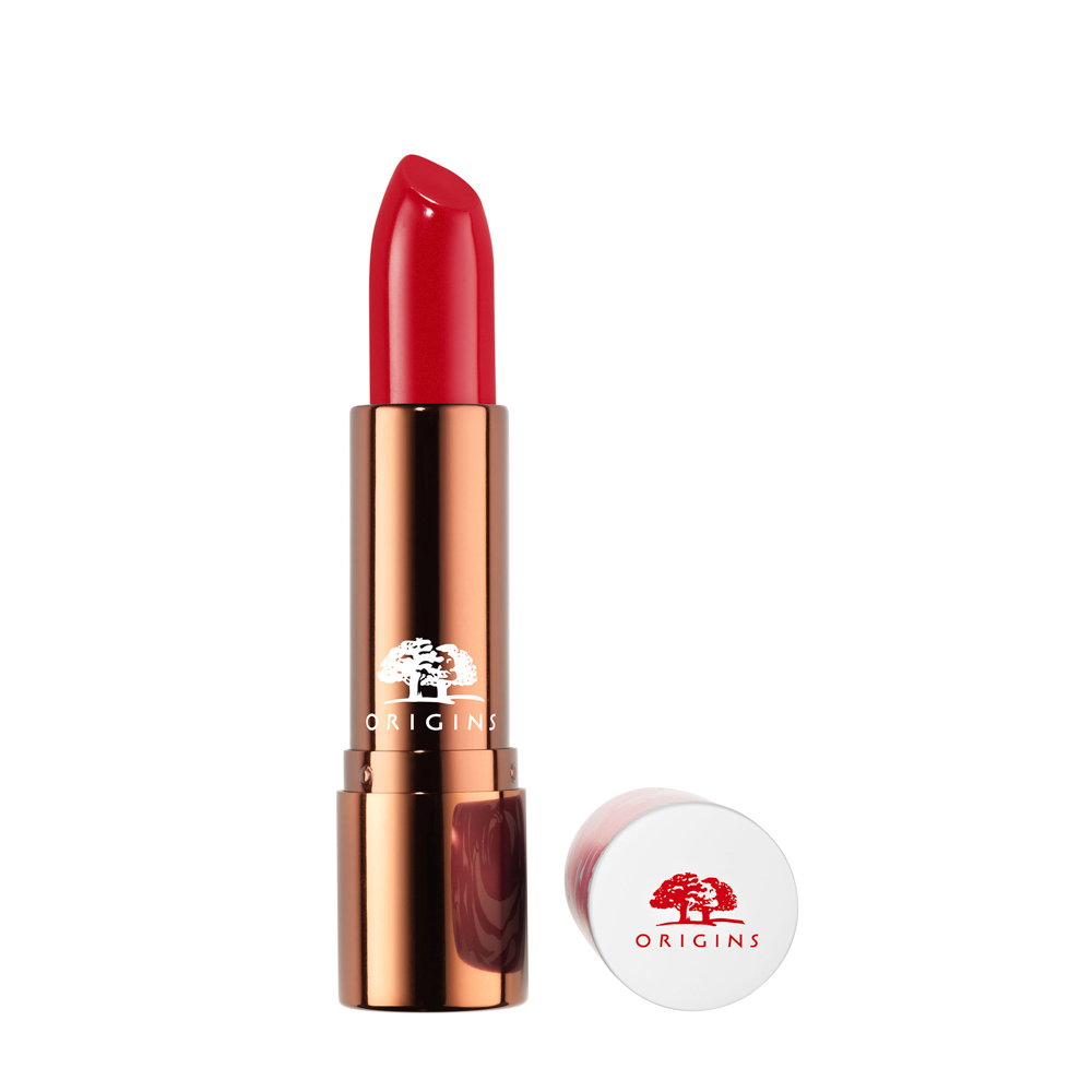 0R8121_blooming_bold_lipstick_wild_flower_pkg_2000x2000.jpg Origins, Blooming Bold, Crèmelippenstift, 21, Wilde bloem, 3.1 g - Afbeelding 1