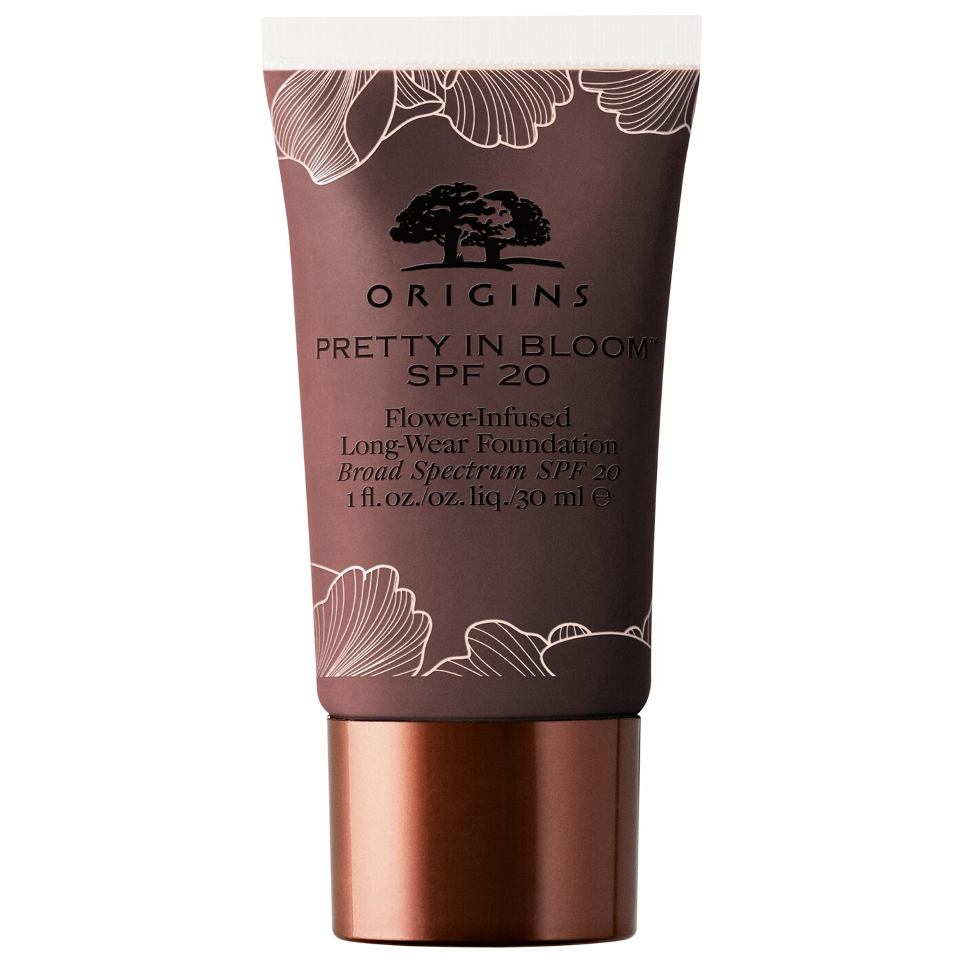 origins-pretty-in-bloom-long-wearing-cream-foundation-740-very-deep-cool-spf-20-30-ml-1672344699 Origins, Pretty In Bloom, Langdurig, Crème foundation, 740, Zeer diepe koelte, SPF 20, 30 ml - Afbeelding 1