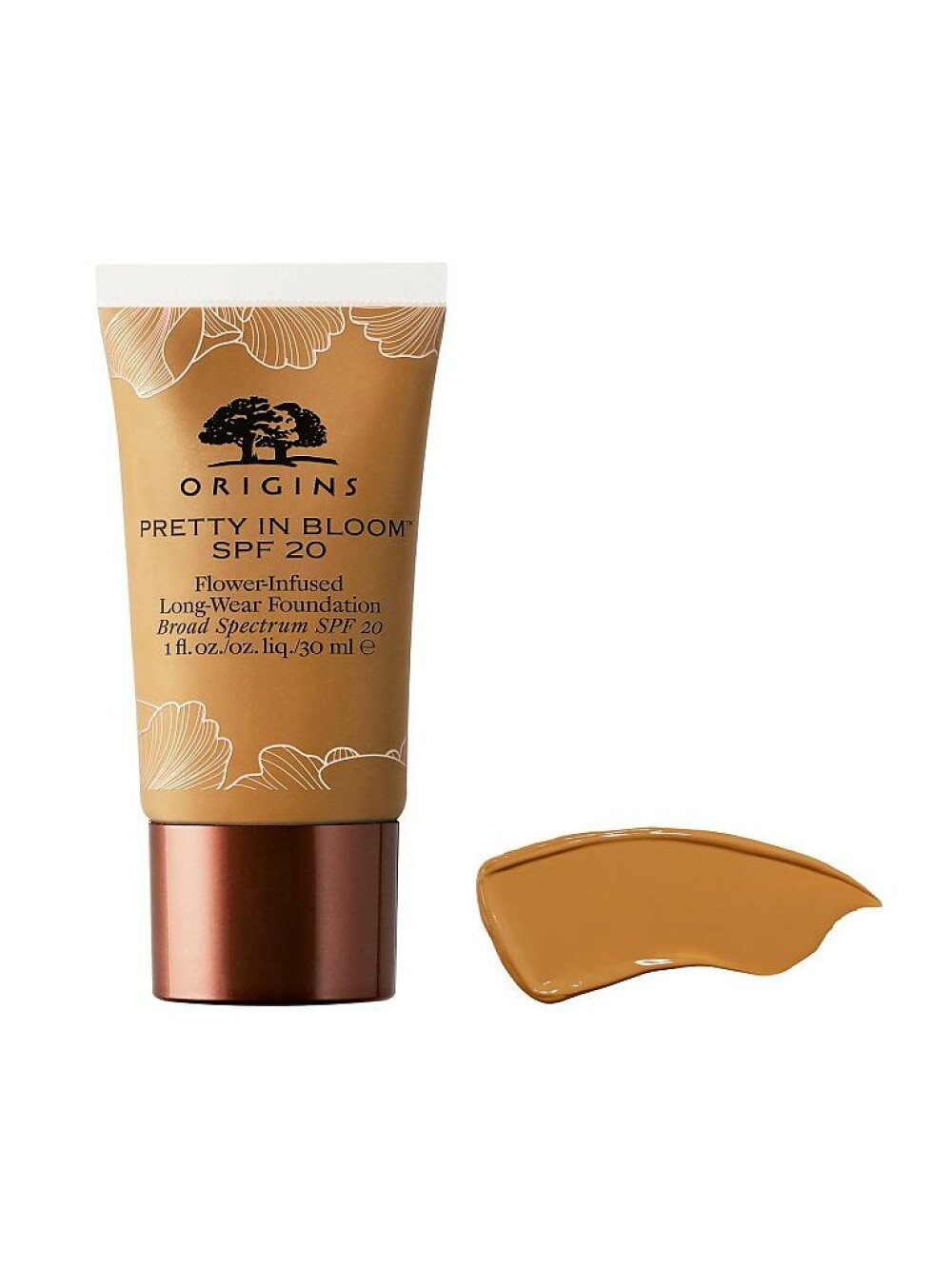 origins-pretty-in-bloom-long-wearing-cream-foundation-nr-530-medium-deep-warm-spf-20-30-ml-1672344958 Origins, Pretty In Bloom, Langdurig, Crème foundation, Nr. 530, Medium diep warm, SPF 20, 30 ml - Afbeelding 1