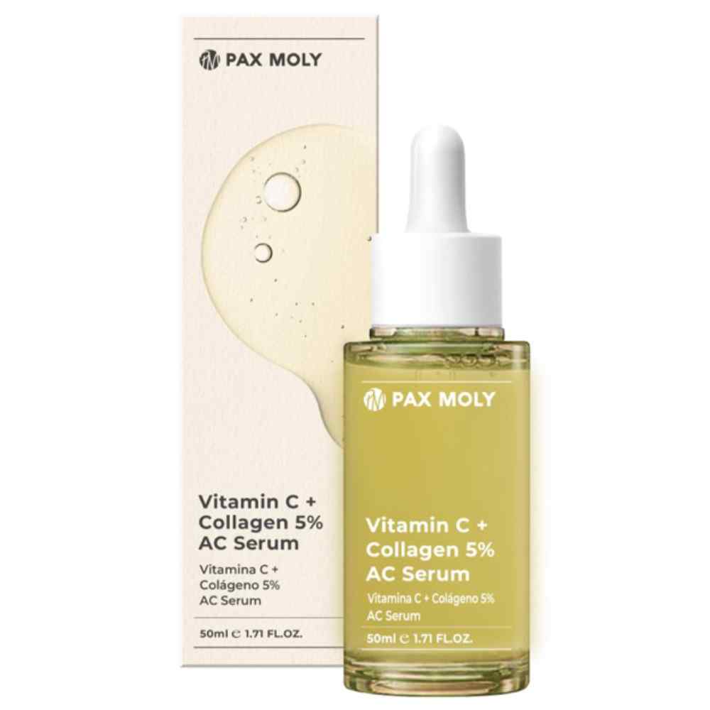paxmoly-ac-serum-vitamin-c-collagen-5-hydrating-brightening-day-night-serum-for-face-50-ml-1785485415 PaxMoly, Ac Serum, Vitamin C + Collagen 5%, Hydrating & Brightening, Dag & Nacht, Serum, Voor gezicht, 50 ml - Afbeelding 1