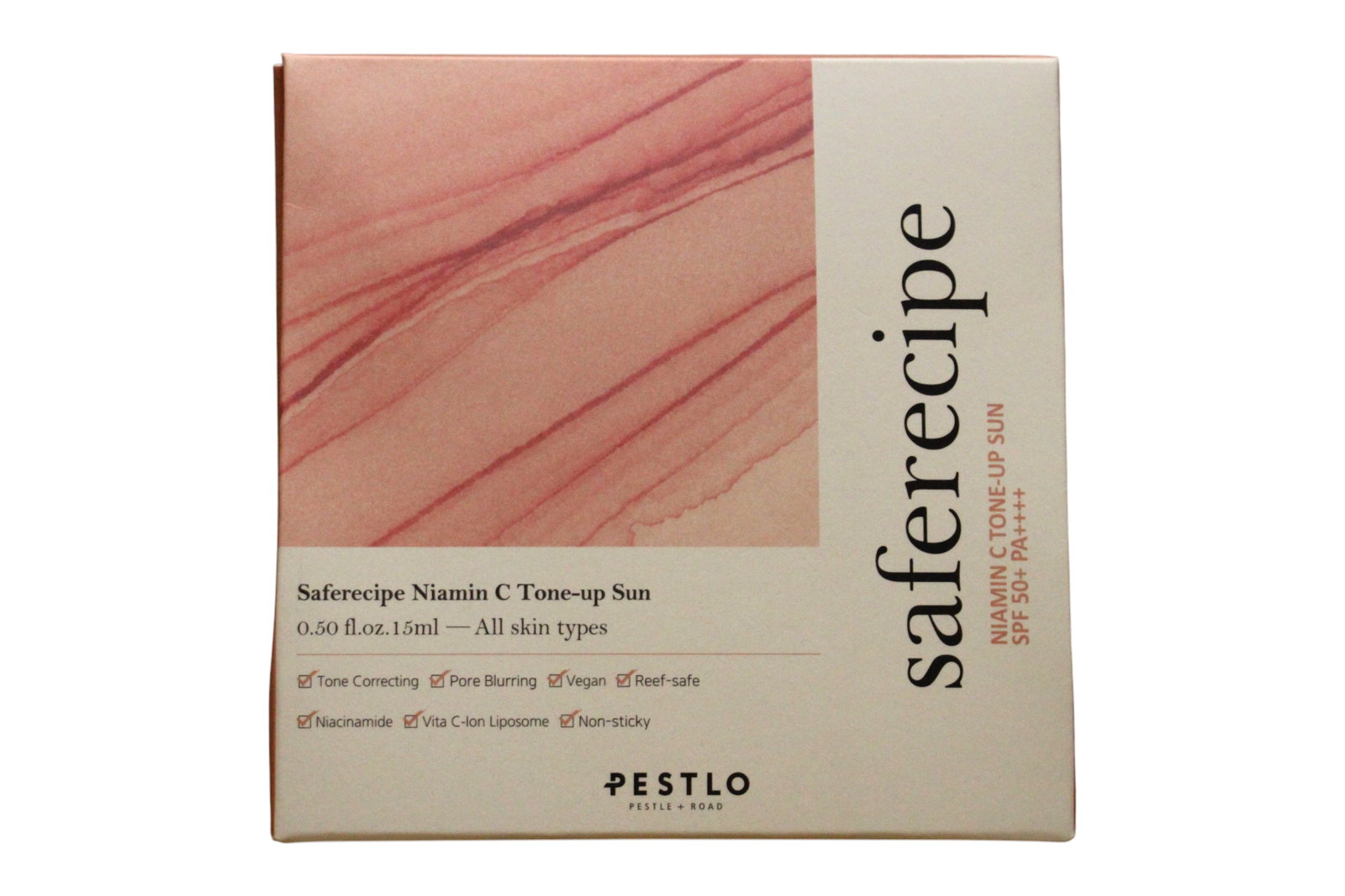 pestelo-saferecipe-niamin-c-tone-up-sun-cream-vegan-tone-up-tonic-cream-face-50-ml-1782211156 Pestelo, Saferecipe Niamin C Tone Up Sun Cream, Veganist, Tonen, Tonic Crème, Gezicht, 50 ml - Afbeelding 1