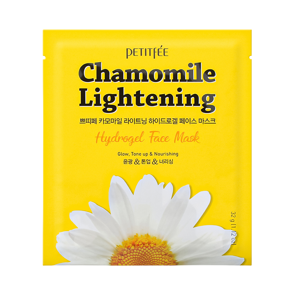 petitfee-chamomile-lightening-glowing-sheet-mask-for-face-32-g-1785743295 Petitfee, Chamomile Lightening, Gloeiend, Gezichtsmasker, Voor gezicht, 32 g - Afbeelding 1