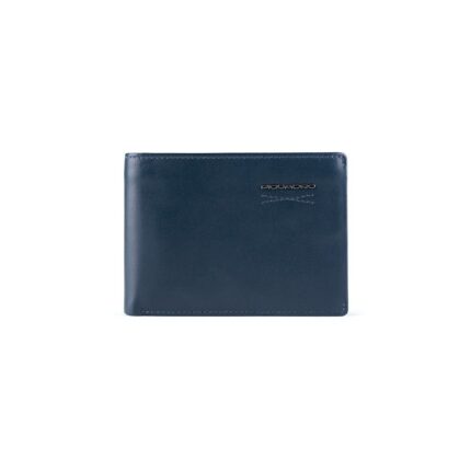 Piquadro, Obidos, Lederen portemonnee, Slank, PU4823W110R, Marineblauw, Voor mannen